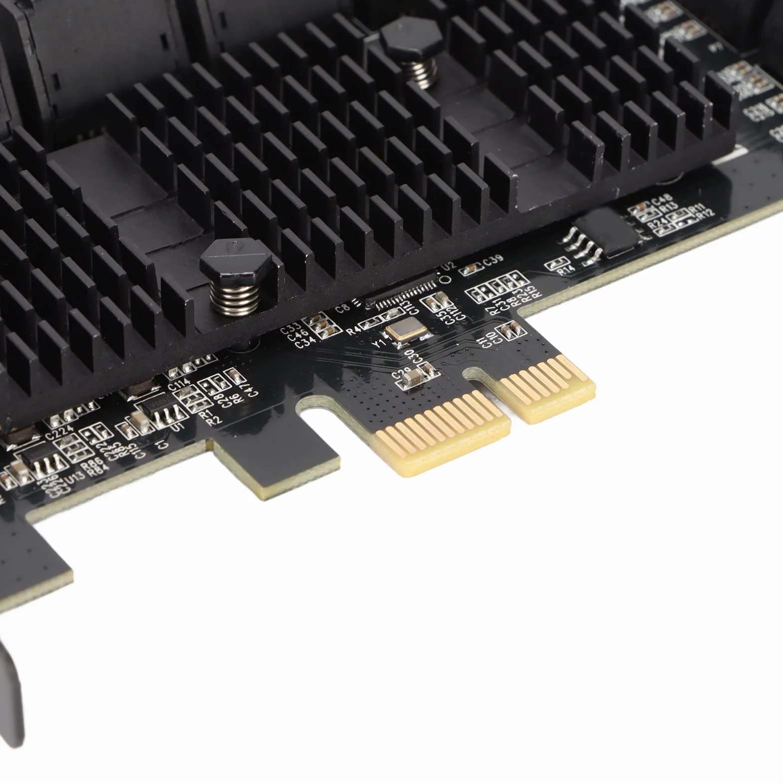 Fdit Adapter PCIe SATA, 16-portowy kontroler SATA 3.0, karta rozszerzeń PCI Express X1, kompatybilna z gniazdem X4/X8/X16, do Server/2003/Vista/7/8 (32/64 bit)/MAC/Linux