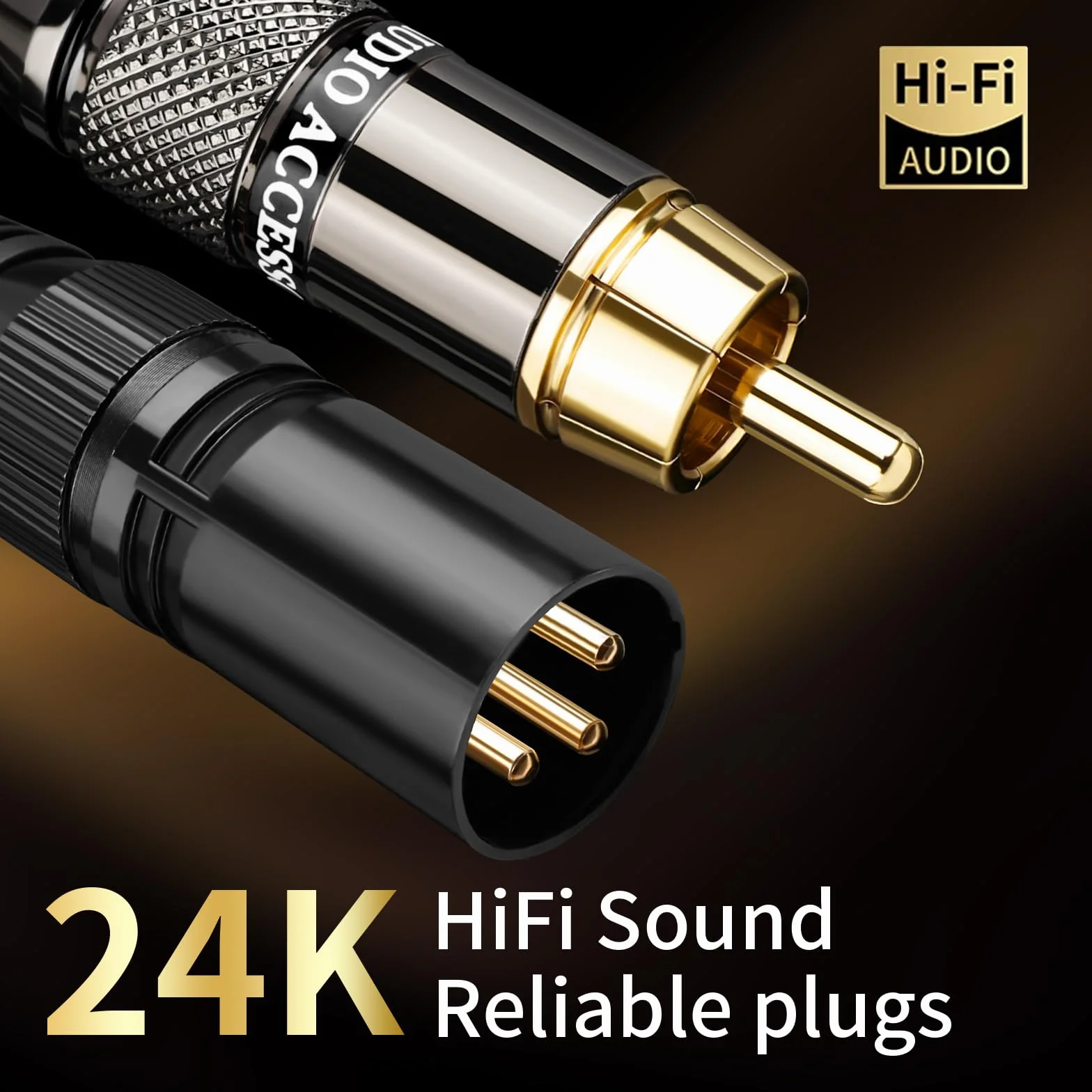 Kabel audio HiFi 2 RCA męski na 2 XLR męski z plecionym nylonowym przewodem Audiophile 4N Rdzeń z miedzi beztlenowej (3 m)
