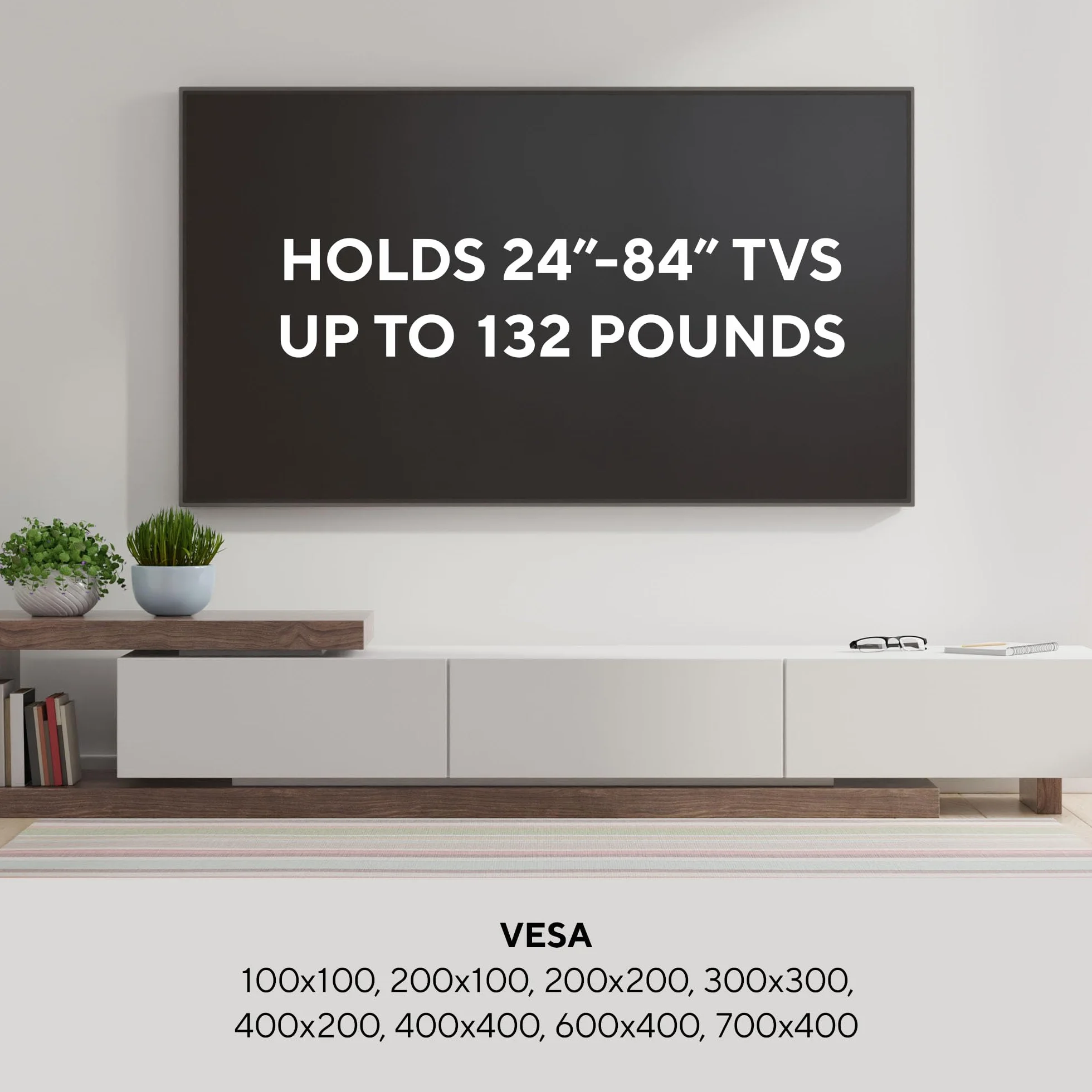 Kortek Przechylany uchwyt ścienny do telewizorów 61.0 cm - 213.4 cm + dołączony kabel HDMI