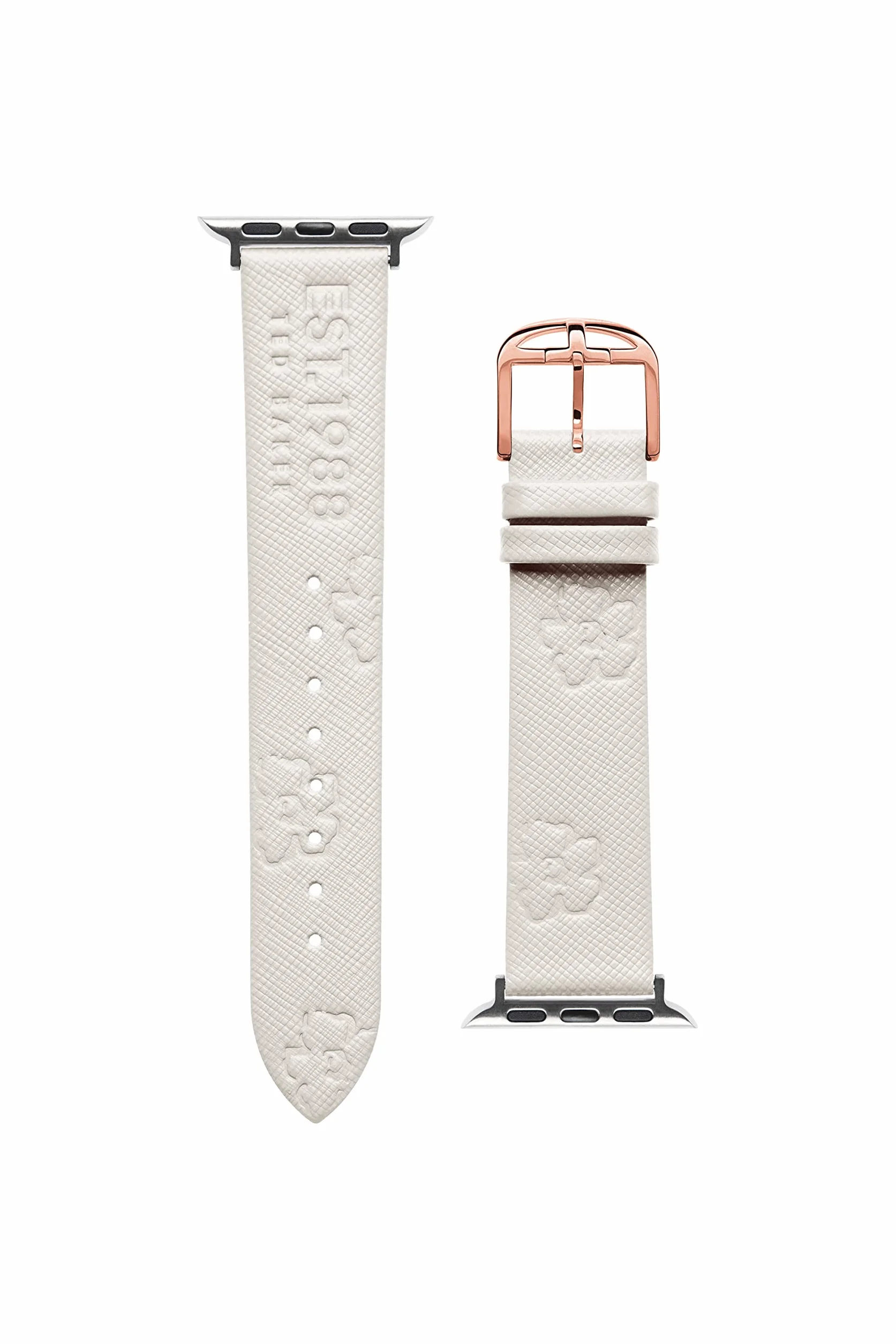 Ted Baker Magnolia Saffiano Skórzany pasek do smartwatcha, kompatybilny z paskiem do zegarka Apple Watch 38 mm, 40 mm, kremowy, jeden rozmiar, skórzany pasek do smartwatcha Magnolia Saffiano,