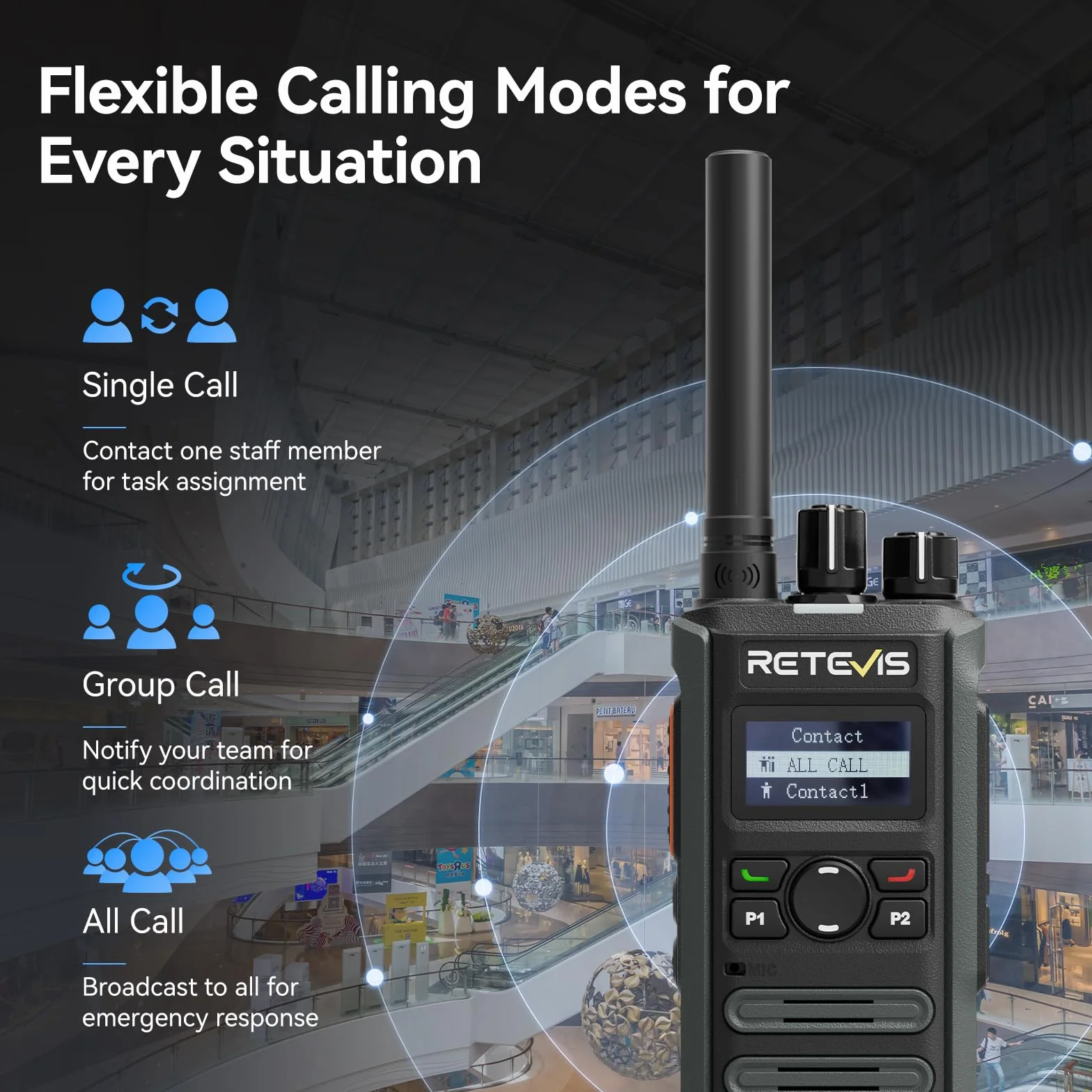 Retevis MateTalk P3 Krótkofalówki DMR Kompatybilne z Radiotelefonami Motorola, Szybkie Ładowanie, Miniaturowe Przenośne Krótkofalówki o Dużym Zasięgu, Ekran LCD, do Hoteli (1 opakowanie)