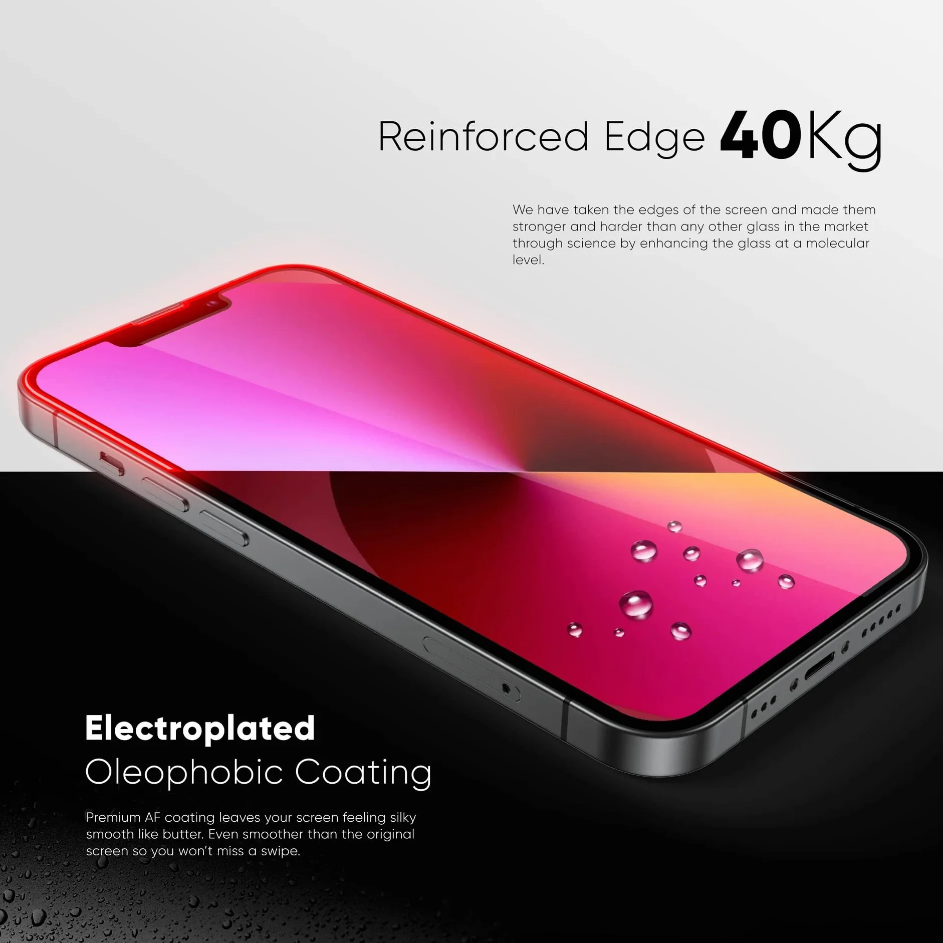 FLOLAB NanoArmour ONETIME PRO antyrefleksyjna osłona ekranu 3D do iPhone'a 15 Pro, szkło hartowane klasy muzealnej, wzmocniona krawędź, trwała, gładka, łatwa w instalacji, bez kurzu