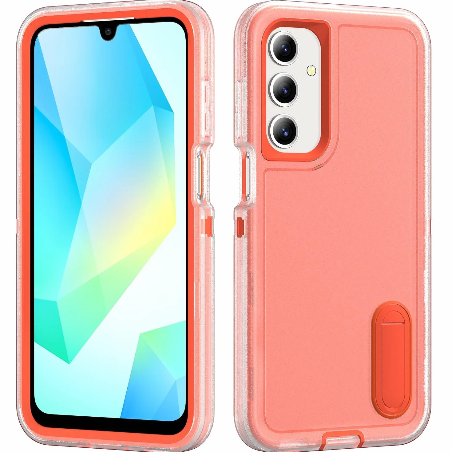 Generic etui kompatybilne z Samsung Galaxy A16 5G / 4G (kolor: pomarańczowy) potrójna warstwa pełna obudowa twarda tylna twarda silikonowa obudowa