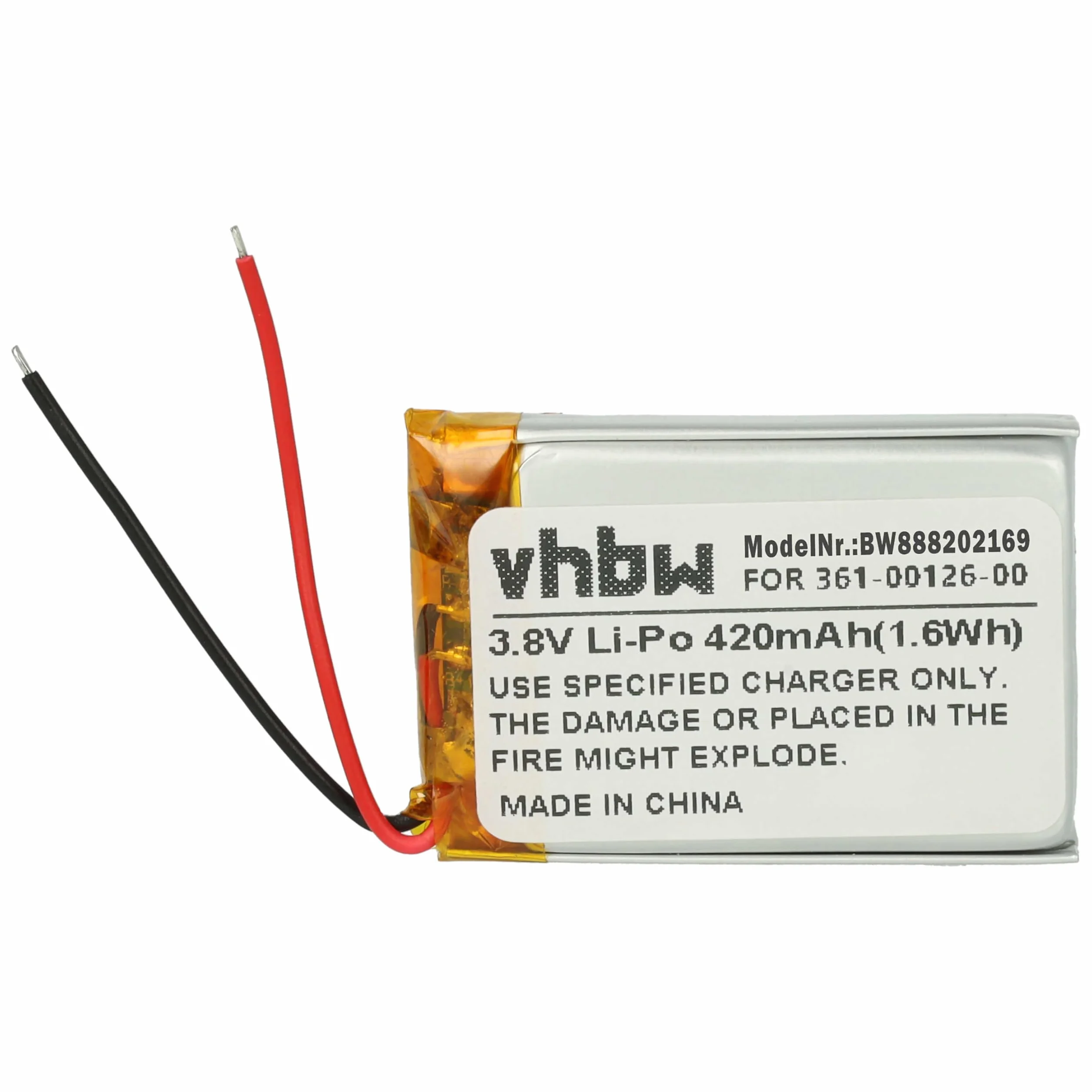 vhbw Bateria zamienna do Garmin 361-00126-00 do smartwatcha, bransoletka fitness (420 mAh, 3,8 V, litowo-polimerowa) + zestaw narzędzi