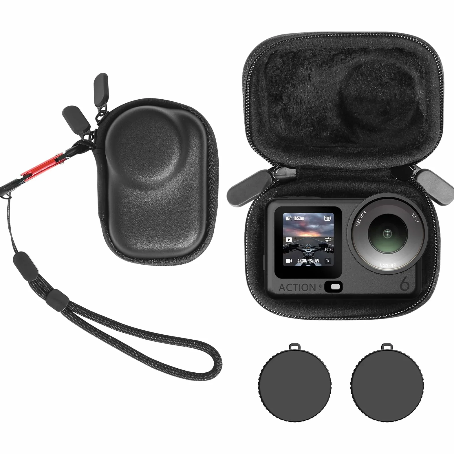 AMAZEAR Etui przenośne na akcesoria DJI OSMO Action 6, Czarny, Small - for Single Camera, Pojedynczy