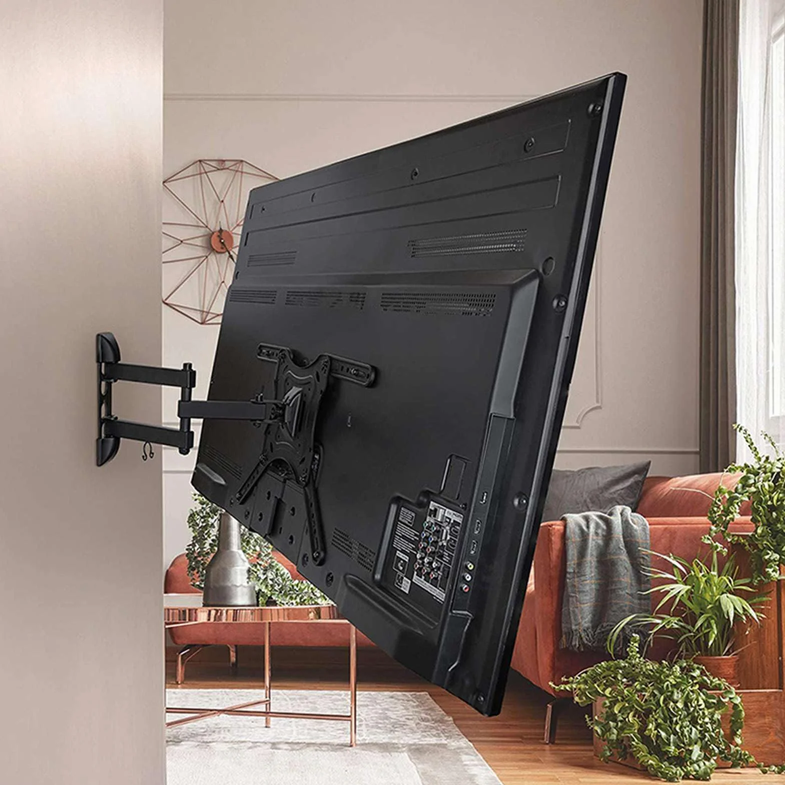Uchwyt ścienny do telewizora wysuwany obrotowy metal łatwy w instalacji oszczędzający miejsce uchwyt ścienny do telewizora LCD o przekątnej 23–55 cali