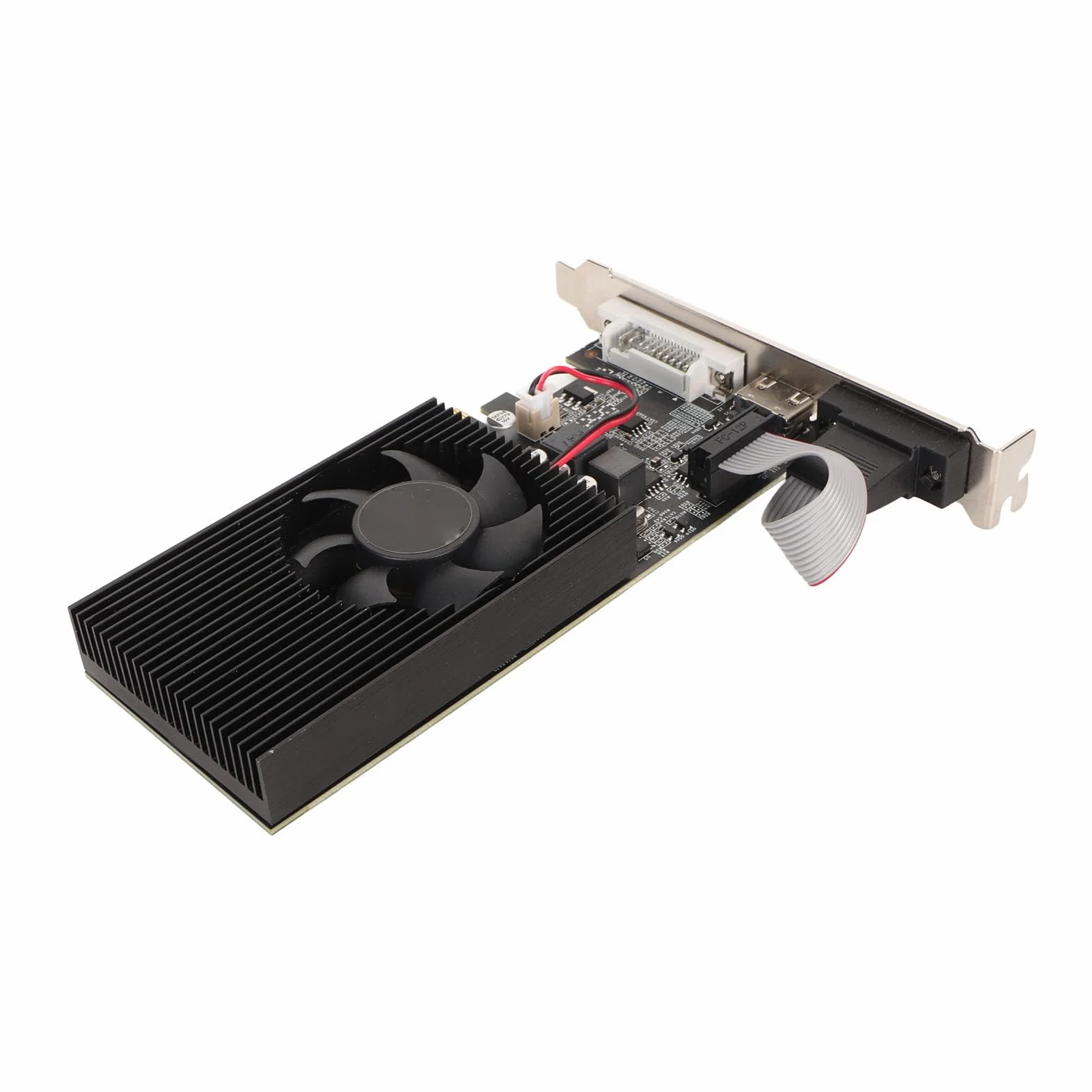 Karta Graficzna GT730 4G DDR3 128bit, Karta Graficzna do Gier Stacjonarnych z Wyjściem DVI VGA HDMI, PCI Express 2.0 X16, z Wentylatorem Chłodzącym