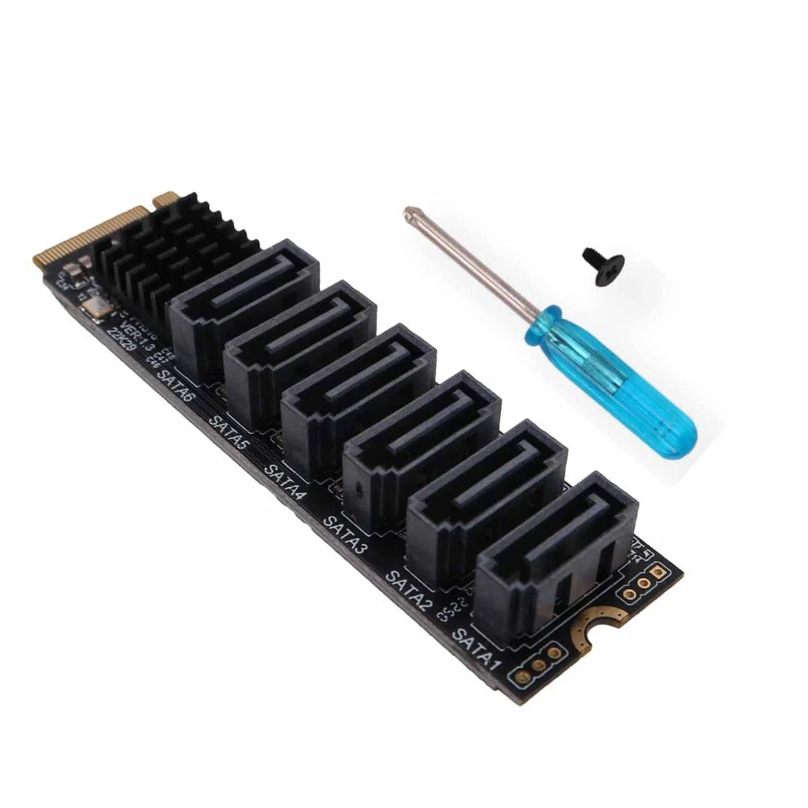 Namvo M2 NGFF NVME M-Key PCI Express na SATA 3.0 6 Gb/s 6 portów adapter konwerter dysk twardy karta rozszerzeń