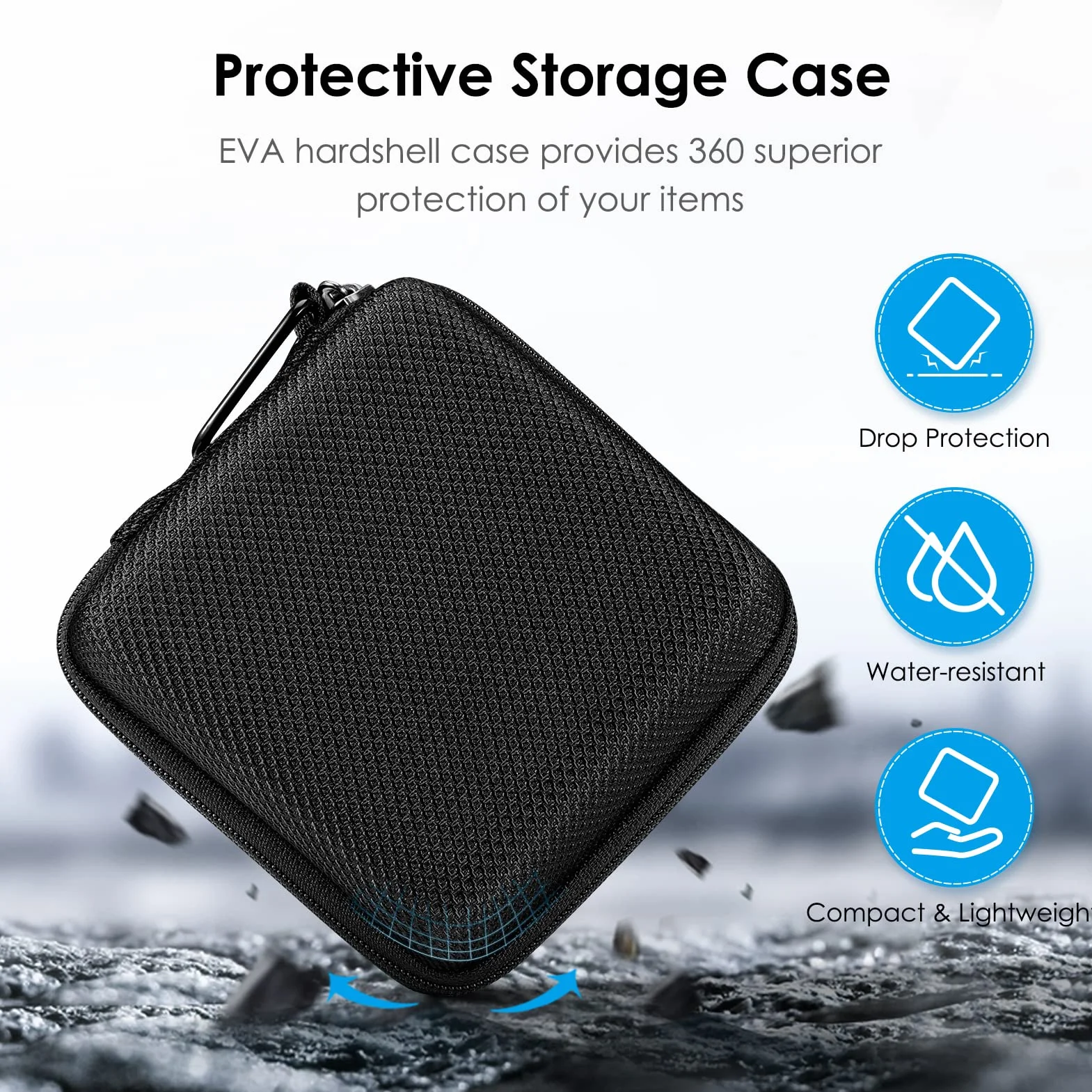 FINPAC Twarde etui na ładowarkę MacBook, torba organizująca do zasilacza, przenośna saszetka podróżna
