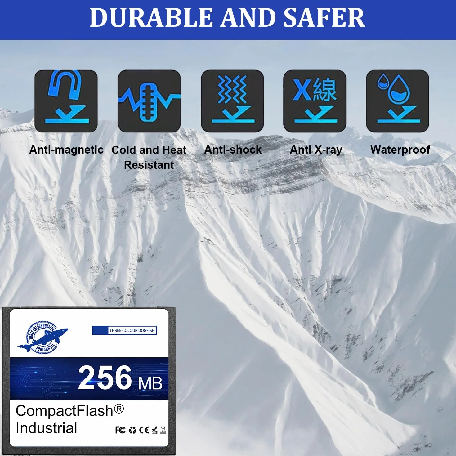 Dogfish Compact Flash karta 256 MB 5 PACK wysokowydajna przemysłowa karta pamięci CF z SLC NAND Flash do komputerów przemysłowych, maszyn CNC, starych kamer