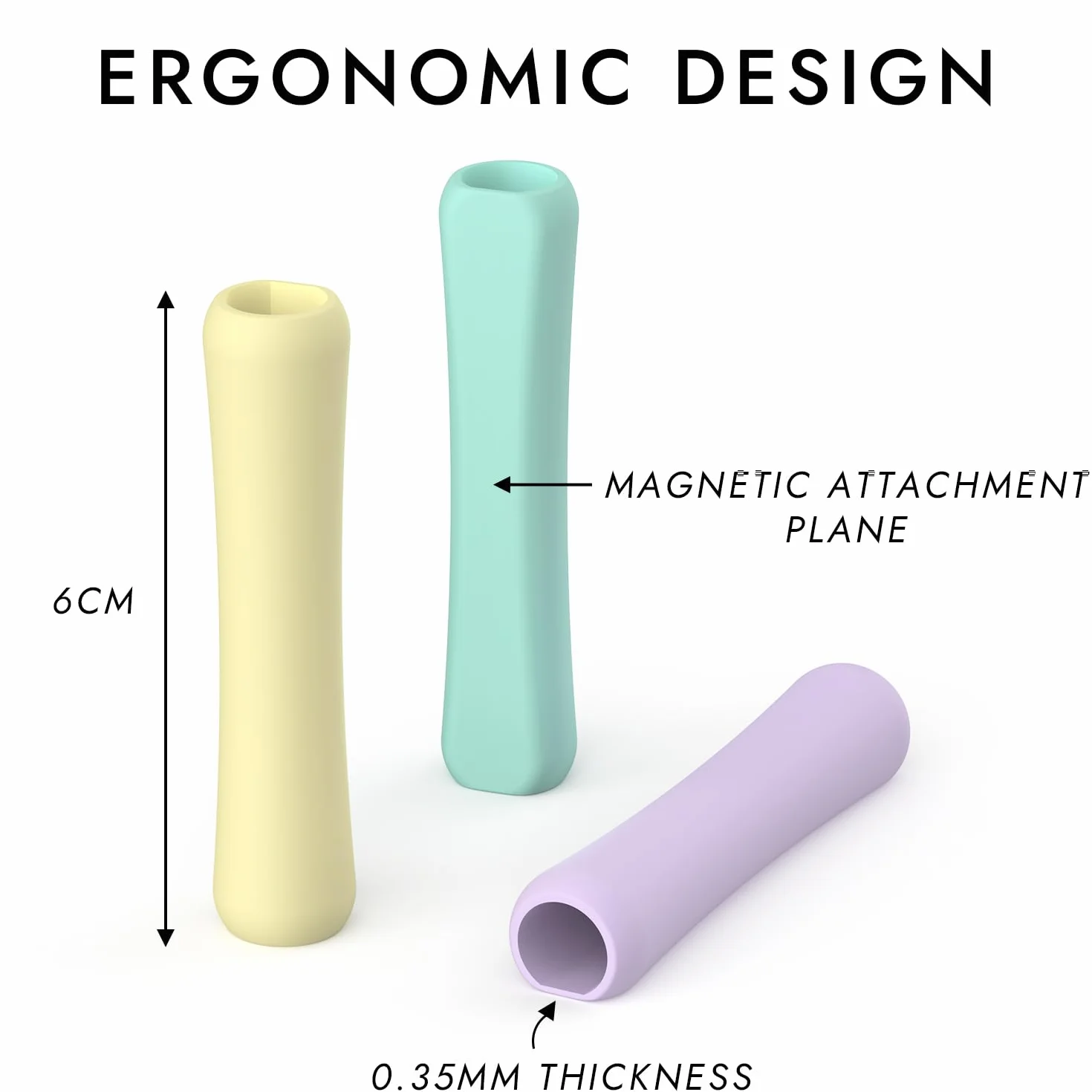 Silikonowy uchwyt, 4 sztuki, kompatybilne z Apple Pencil 2. generacji, Apple Pencil Pro i Apple Pencil USB-C ergonomiczny uchwyt (różowy/fioletowy/żółty/turkusowy)