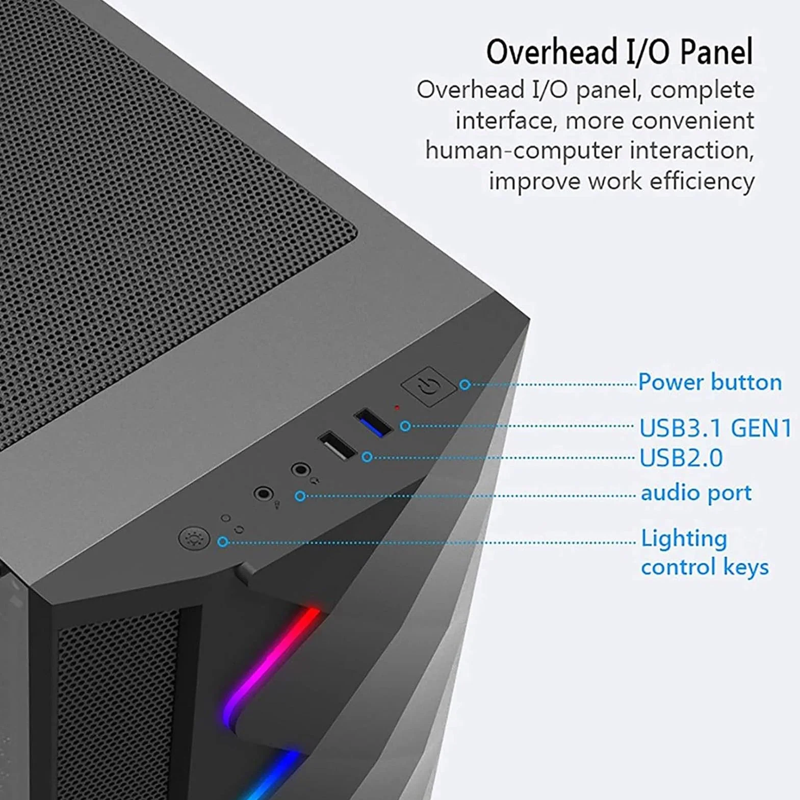 Obudowa Komputera Typu Mid-Tower E-ATX/ATX/M-ATX, Panel Boczny Ze Szkła Hartowanego, Przedni Panel Z Siatki, Obudowa Komputera Stacjonarnego, Tryb Oświetlenia RGB(Black)