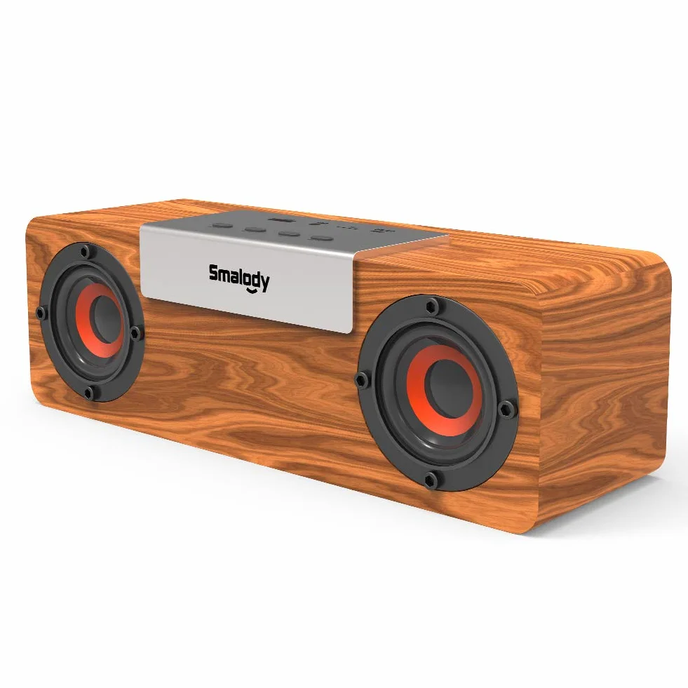 Smalody Głośniki Bluetooth, retro drewniany przenośny głośnik, wbudowane USB, gniazdo karty TF i wejście AUX, do telefonu, tabletu, komputera - dekoracja domu
