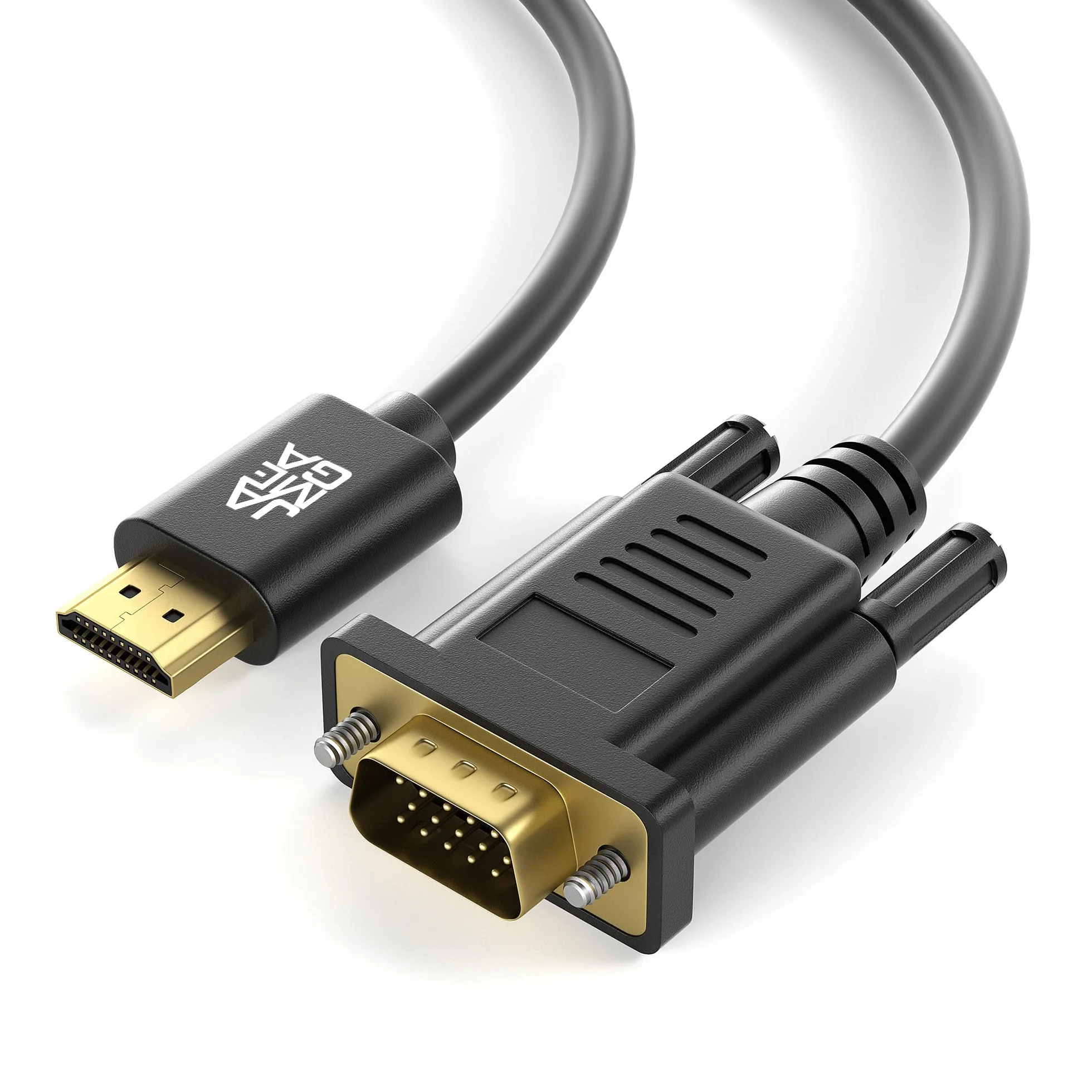 JAMEGA - Kabel konwertera HDMI na VGA 1,5 m | pozłacany HDMI na VGA D-SUB 15-pinowy HDTV 1080P rozdzielczość kompatybilny z komputerem, komputerem, laptopem, komputerem, projektorem