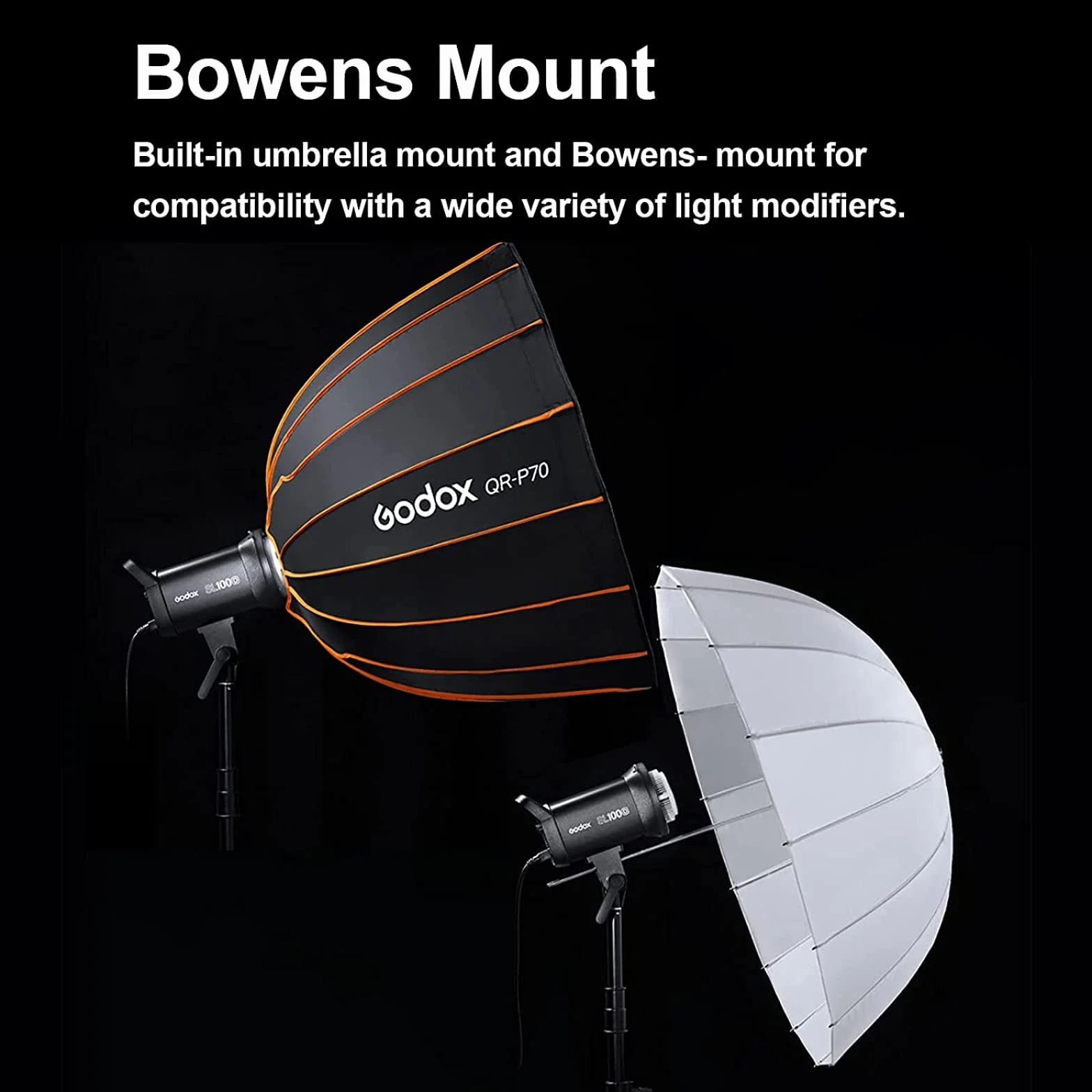 Godox SL100Bi LED światło video Bi-Color, TLCI 97+ CRI 96 +, 11 efektów świetlnych, sterowanie aplikacją Bluetooth, oświetlenie fotograficzne Bowens Mount, do studia fotograficznego na zewnątrz