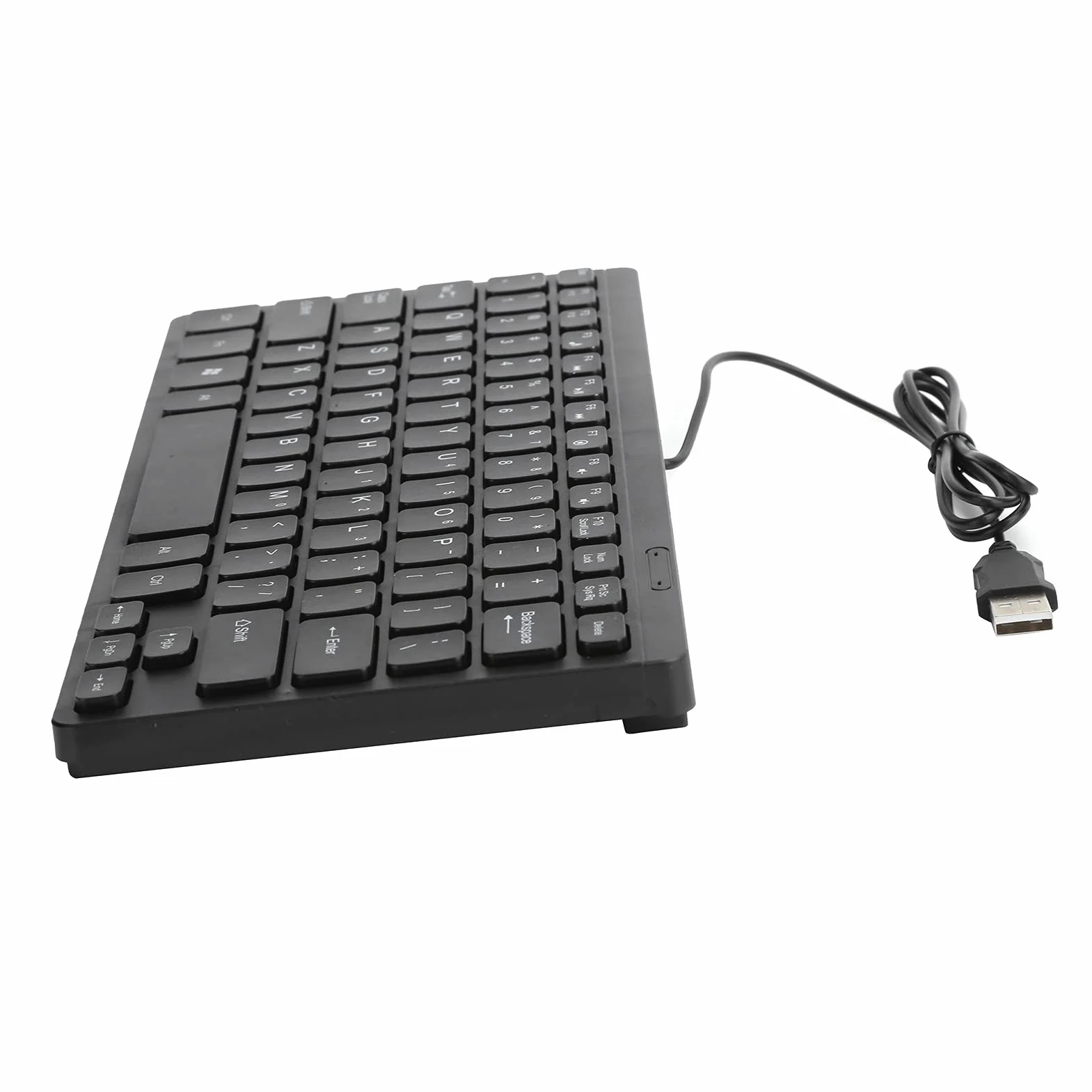 Przewodowa Klawiatura USB Mini Slim Keyboard, Mała Kompaktowa Prosta Wodoodporna Klawiatura Biznesowa do Laptopa i Komputera Stacjonarnego, Plug And Play (z Kablem 1,1 M / 3,6 Stopy)