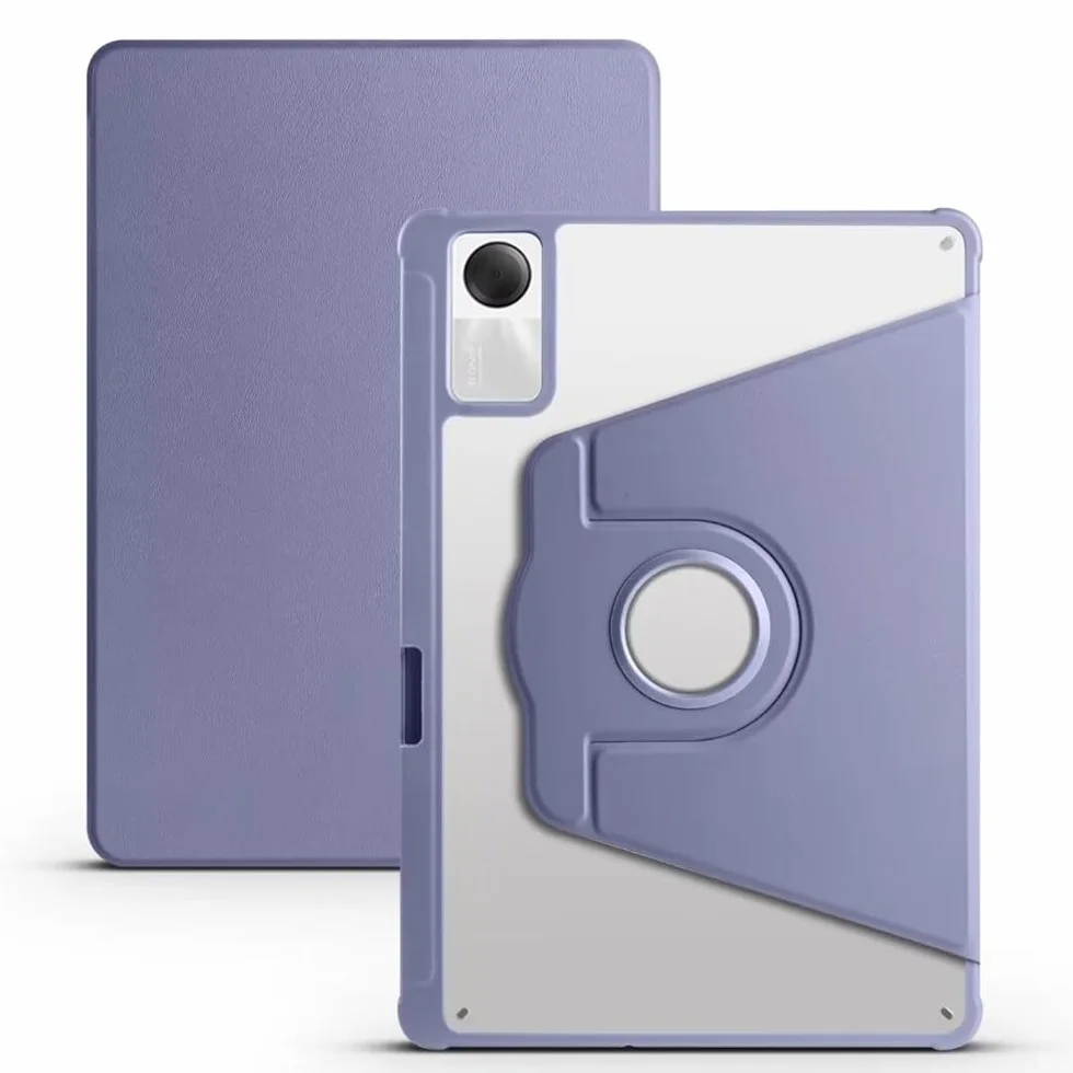 Generic etui kompatybilne z Xiaomi Redmi Pad 2 (kolor: lawendowy fioletowy) inteligentne etui obrotowy stojak skórzany silikonowy twardy pokrowiec