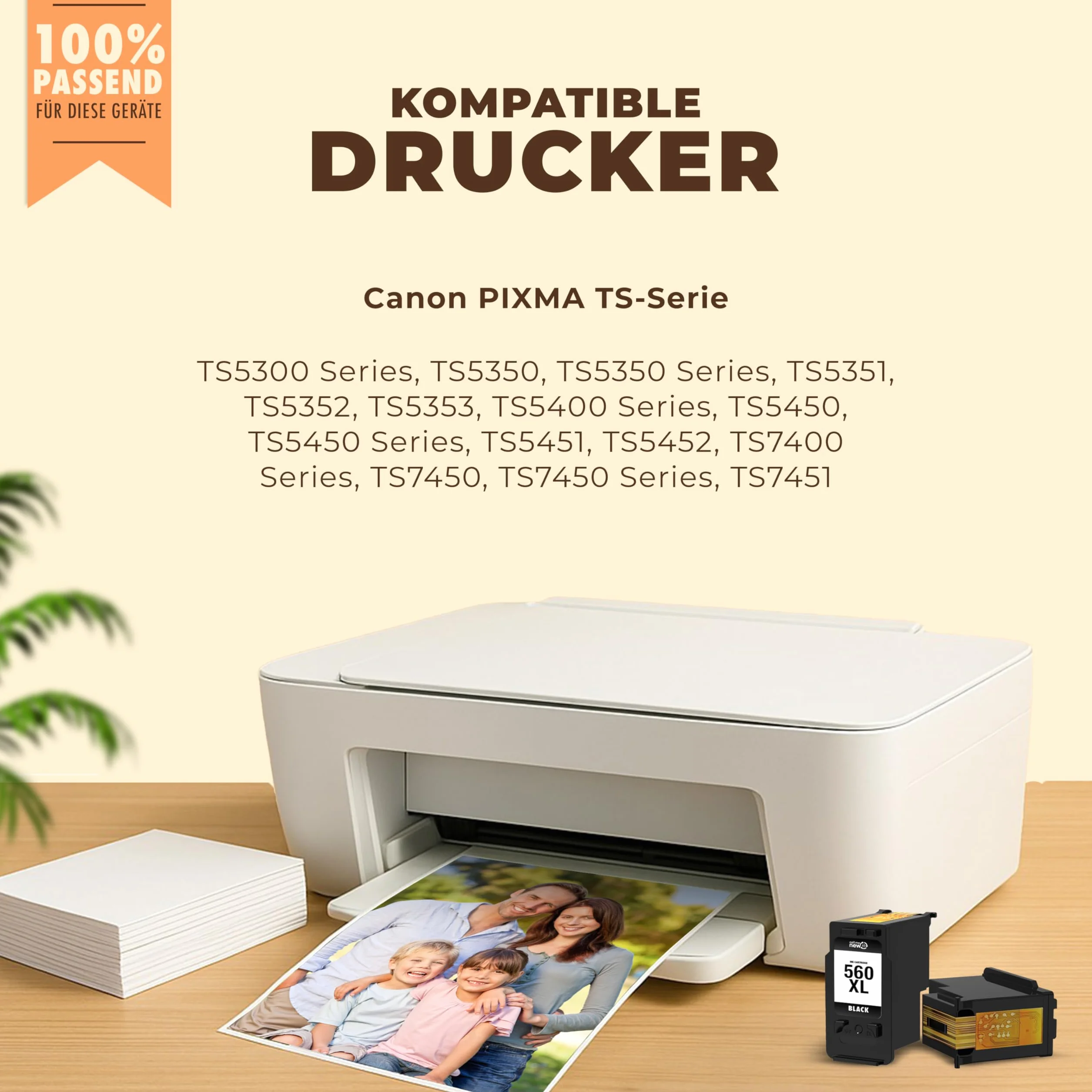 560XL & 561XL wkłady do drukarki – kompatybilne z kartridżami Canon 560 561 XL (PG-560XL czarny i CL-561XL), zasięg XL, inteligentny chip, zamiennik do PIXMA TS5350i TS7450i TS5300 – 3