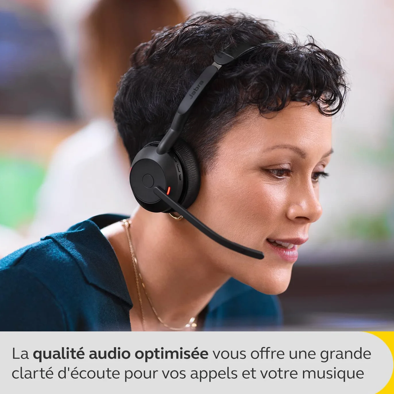 Jabra Evolve2 55 bezprzewodowy zestaw słuchawkowy stereo z podstawą ładującą, technologia Jabra Air Comfort, mikrofony z redukcją szumów i ANC - działa z platformami UC (Zoom, Google Meet) - czarny