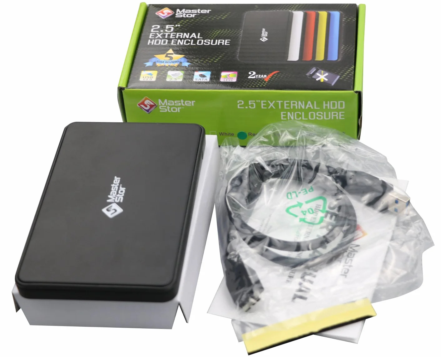 MasterStor Zewnętrzny dysk twardy USB 3.0 Super-Fast do laptopów i komputerów z systemem Windows, przenośny dysk twardy 2,5-calowy SATA zewnętrzny dysk twardy z systemem Windows czarny (250 GB)
