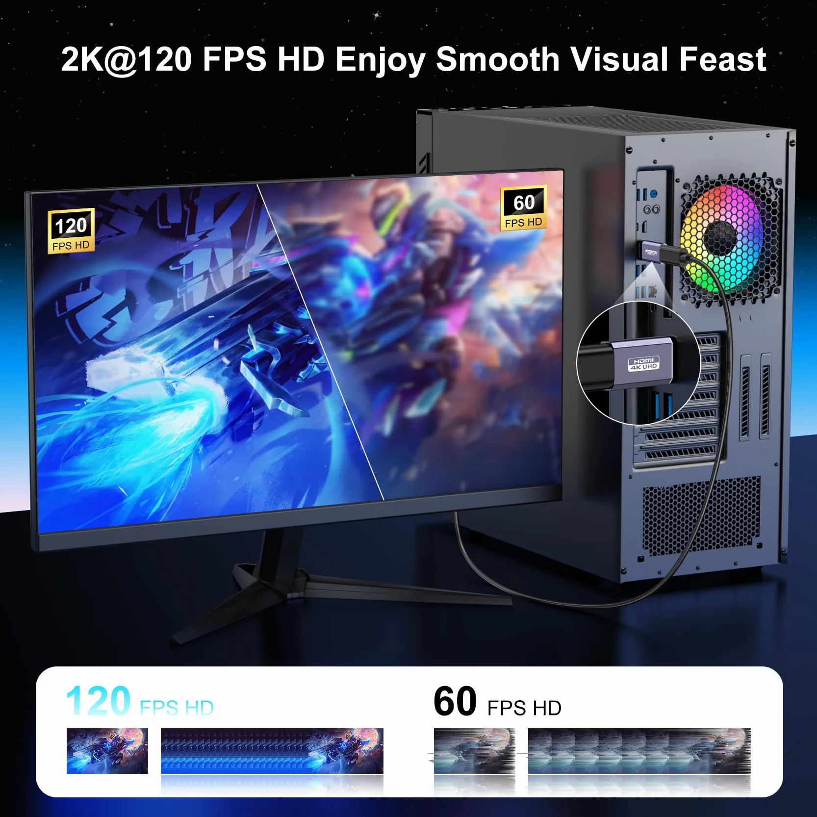 Adapter DisplayPort na HDMI, 2 sztuki, uniwersalny, obsługuje 4K przy 60 Hz/4K przy 30 Hz/2K przy 60 Hz/1080P przy 120 Hz. Kompatybilny z Lenovo, HP, Dell, GPU, AMD, NVIDIA i komputerami stacjonarnymi