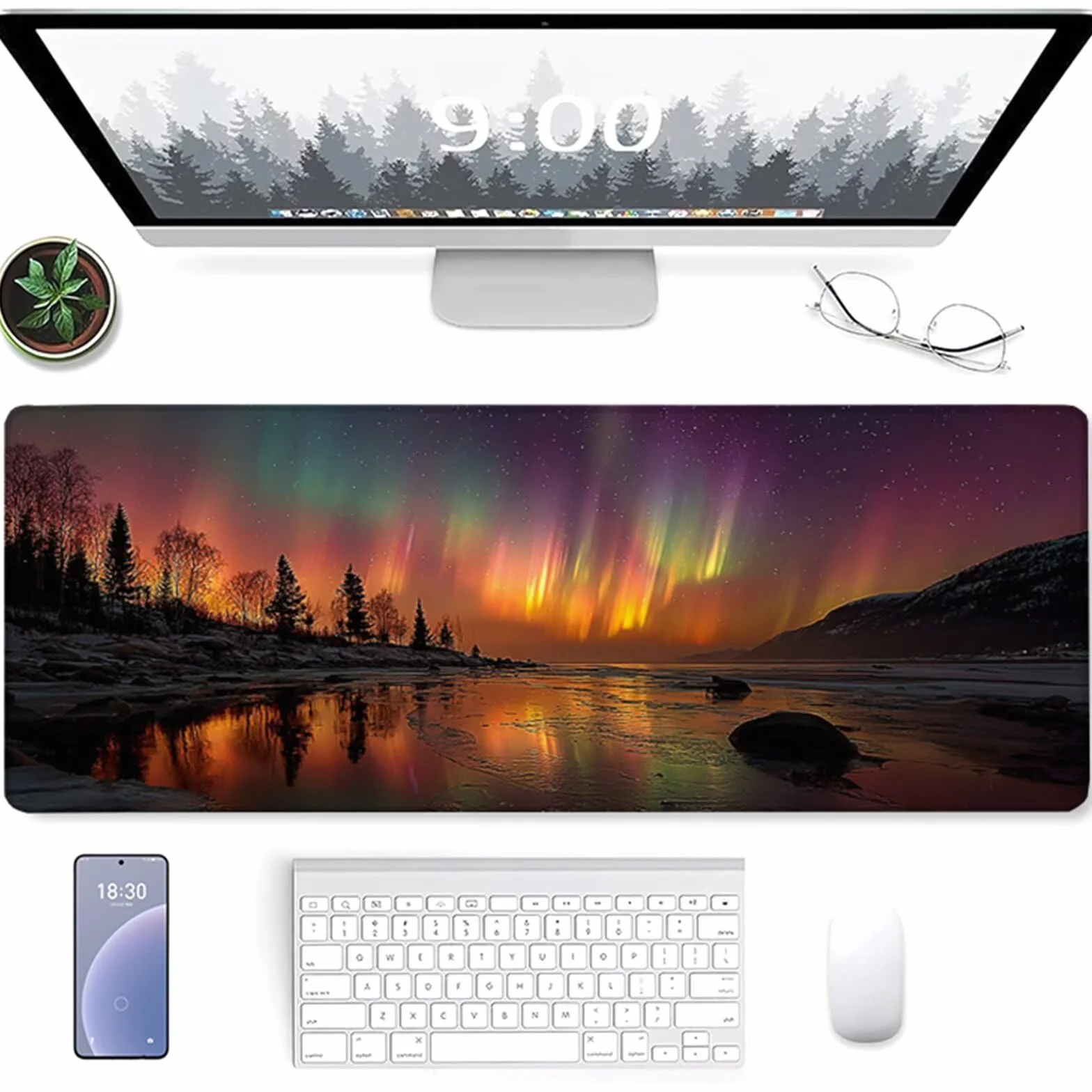 Podkładka pod mysz gwiaździste niebo XXL, duża podkładka pod biurko 1200 x 600 x 3 mm nocny widok, wysoka precyzja i szybkość myszy pad, mata biurkowa z gumową podstawą, akcesoria do gier, do biura