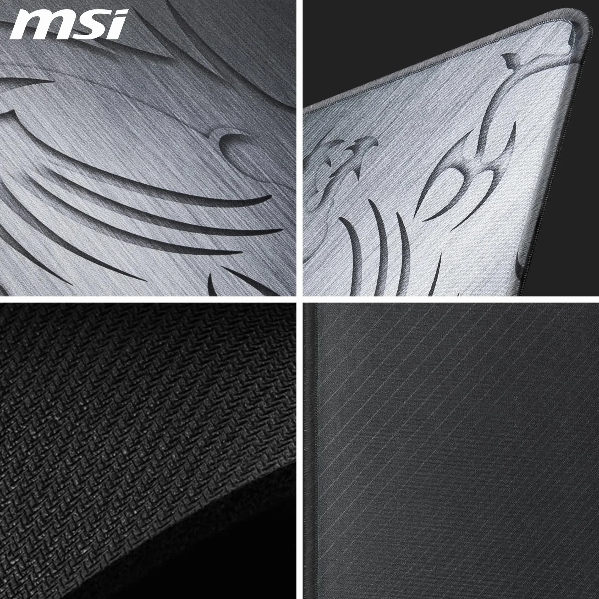 MSI AGILITY GD21 podkładka pod mysz do gier, powierzchnia tekstylna o niskim tarciu, miękkie szwy krawędziowe, antypoślizgowa podstawa, 320 x 220 x 3 mm