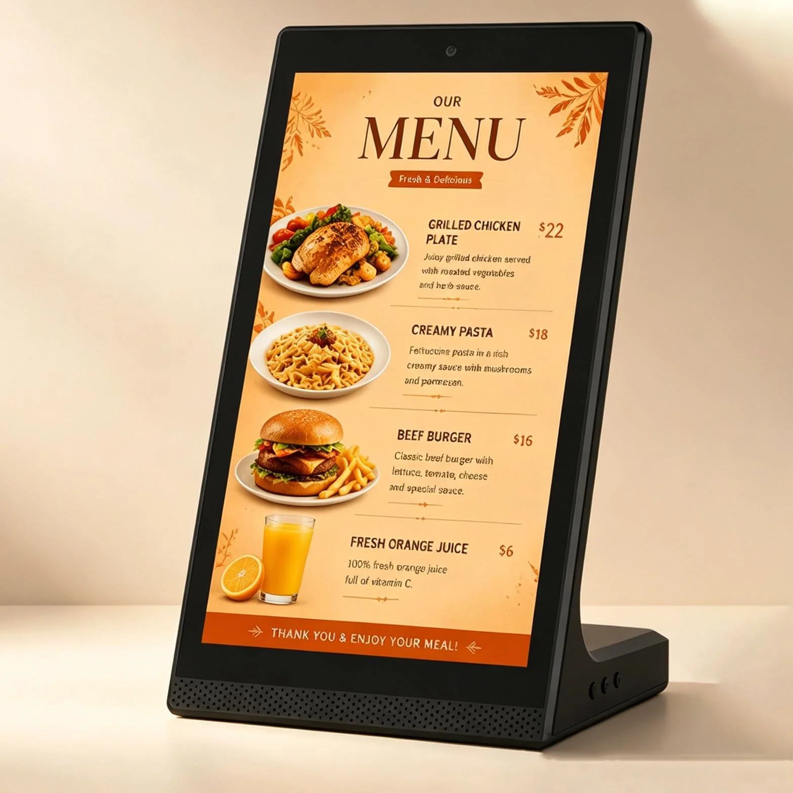 Cyfrowy wyświetlacz reklamowy 15,6 cala z ekranem dotykowym, inteligentny panel reklamowy z łącznością USB i Wi-Fi, cyfrowa tablica menu do promocji firmy i informowania klientów