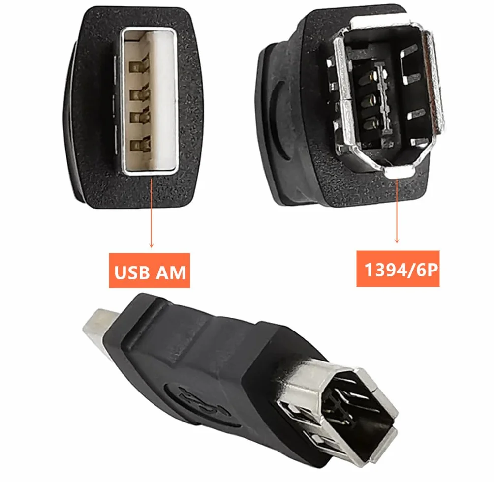 Firewire IEEE 1394 6P gniazdo wtykowe na złącze USB adapter konwersja z USB na 6-biegunowy