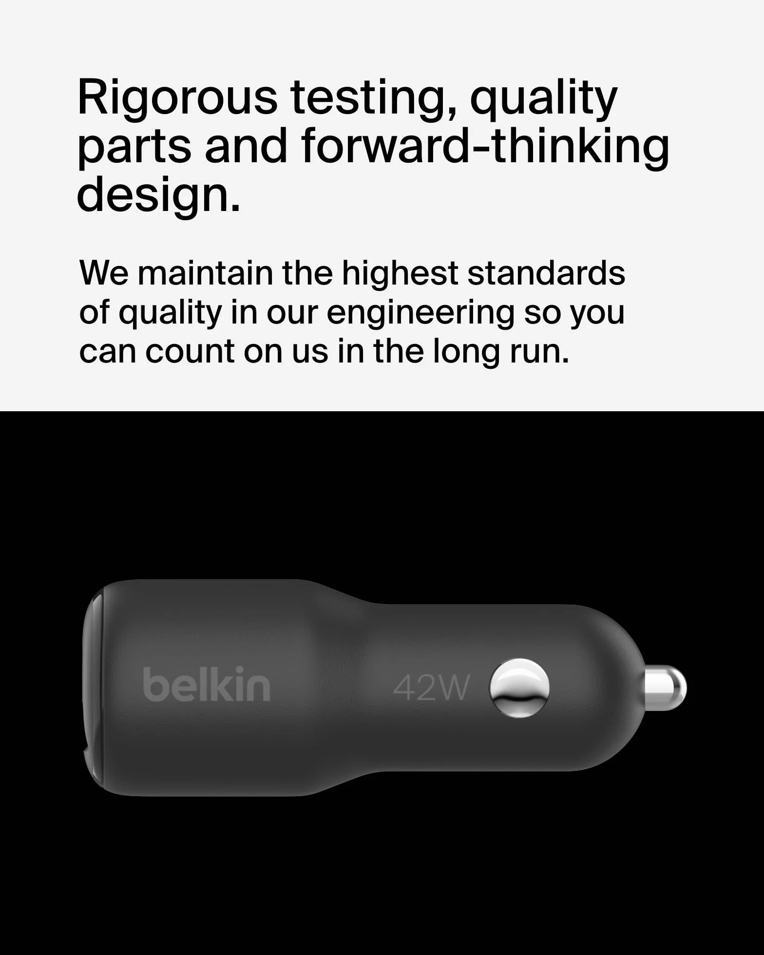 Belkin BoostCharge podwójna samochodowa ładowarka usb 42 W z portami USB-C 30 W PPS i USB-A 12 W do urządzeń Apple iPhone 16, 16 Pro, 16 Pro Max, iPhone serii 15/14/13/12, Samsung Galaxy S24, czarna