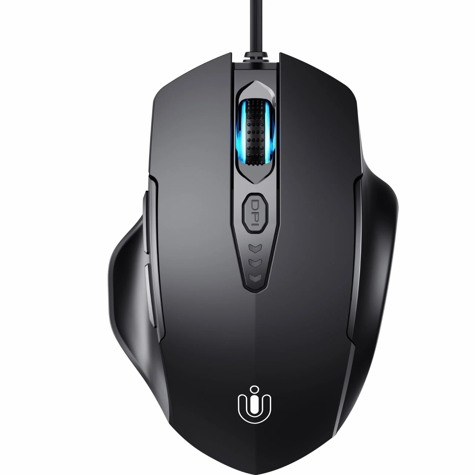 Uineer mysz przewodowa USB 6 przycisków 7200 DPI ergonomiczna matowa czerń