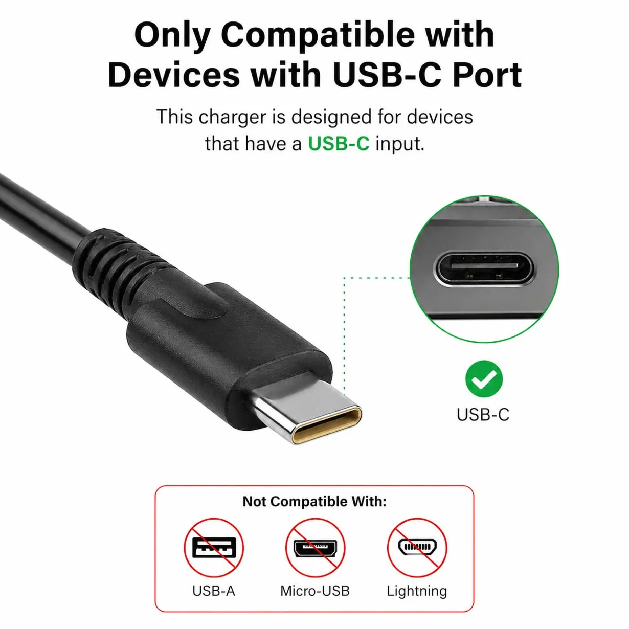 65W Ładowarka USB C kompatybilna MacBook Air Pro Dell XPS 13 15 Latitude Lenovo HP Spectre x360