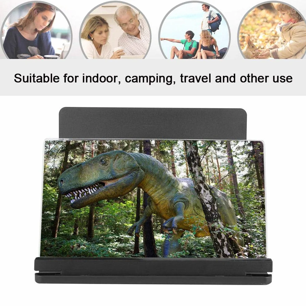 Wzmacniacz ekranu telefonu 30 cm lupa HD powiększająca 4-6 razy czarny
