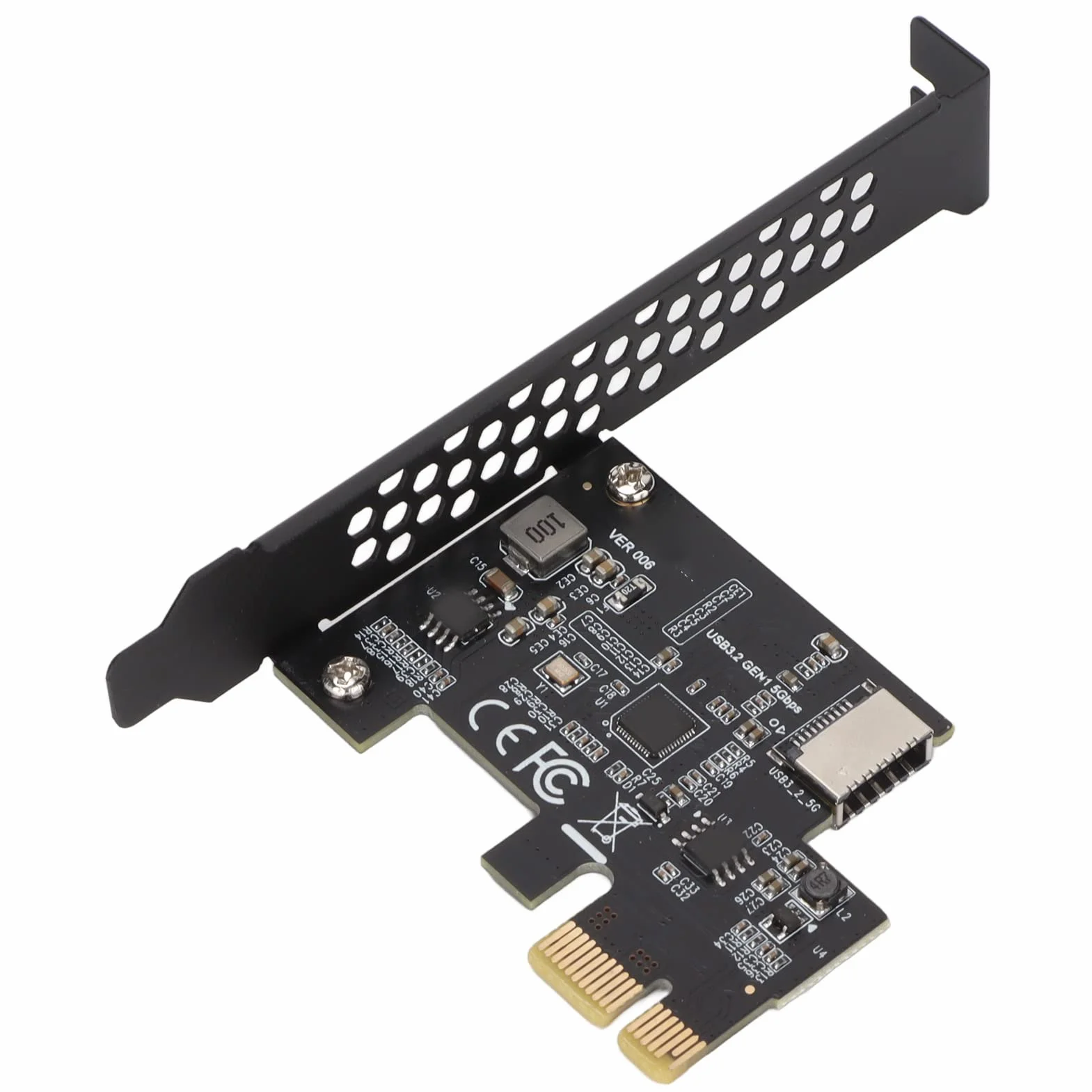 Karta Rozszerzeń PCI-E na USB 3.2 Gen1 USB C 5 Gb/s Adapter Panel Przedni Czarny