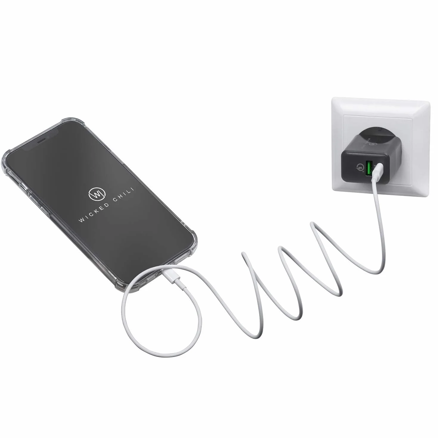 Wicked Chili 2X 20W Dual USB Wall Charger USB-A QC 3.0 + USB-C PD 3.0 - Zestaw 2 szybkich ładowarek, 2 podwójne porty adapterów ładowania kompatybilny z Xiaomi, Samsung, iPhone 13, Magsafe Charger