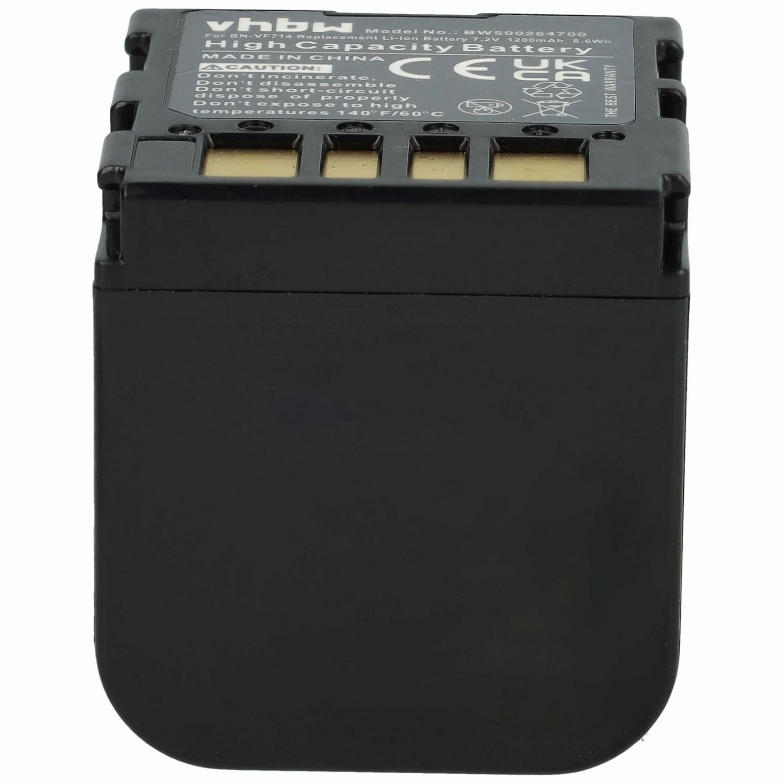 vhbw 1 x bateria zastępuje JVC BN-VF707U, BN-VF714U, BN-VF714, BN-VF733, BN-VF707 do kamery kamery (1200 mAh, 7,2 V, Li-Ion)