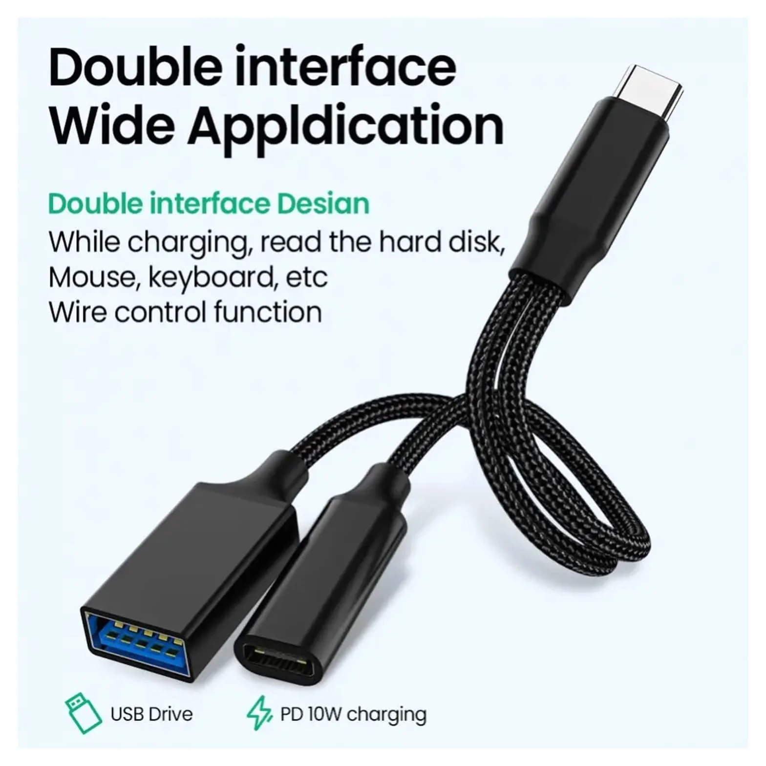 1/2/3 SZTUK 2 w 1 Adapter kabla USB C OTG Dwa typy C na USB z portem PD Chaging Pasuje do kompatybilnych kabli tabletów Lap op (kolor: styl C 3 szt.)