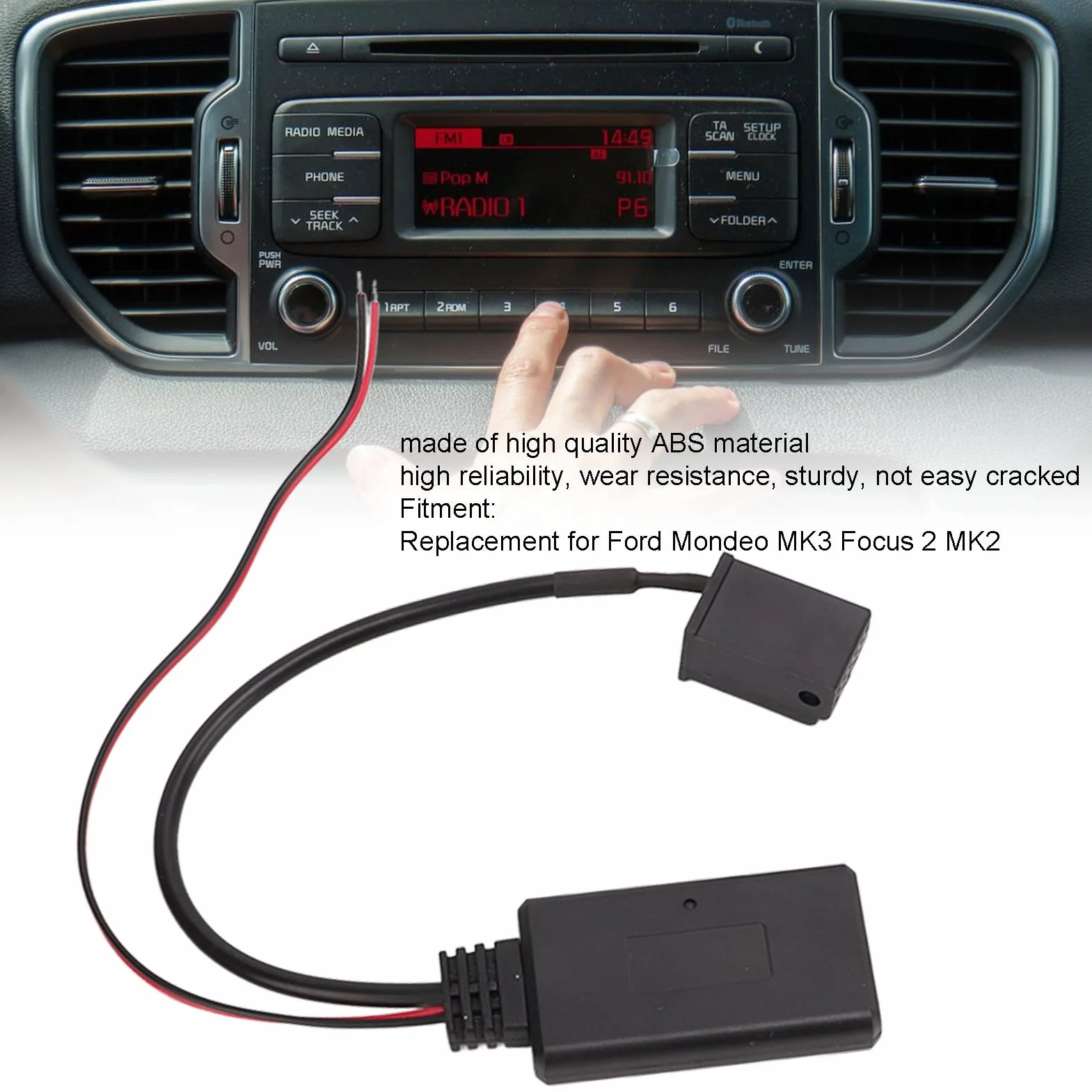 Samochodowy Moduł Bluetooth Radio Stereo AUX Adapter do Kabla Samochodowego Bluetooth Muzyka Adapter Audio do Mondeo MK3 Focus 2 MK2
