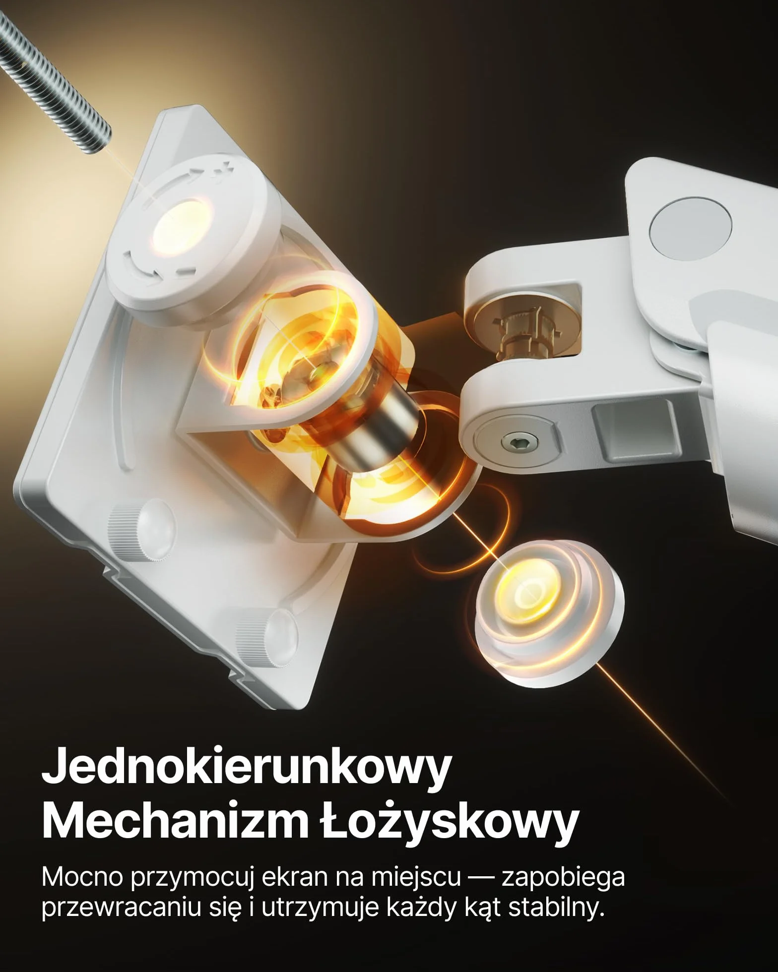 monTEK Wytrzymałe ramię do monitorów ultrapanoramicznych 17–57” do 27 kg | Aluminiowy uchwyt na jeden monitor z opcjami montażu na zacisk C lub przez otwór w blacie, VESA 75 mm/ 100 mm, Biały