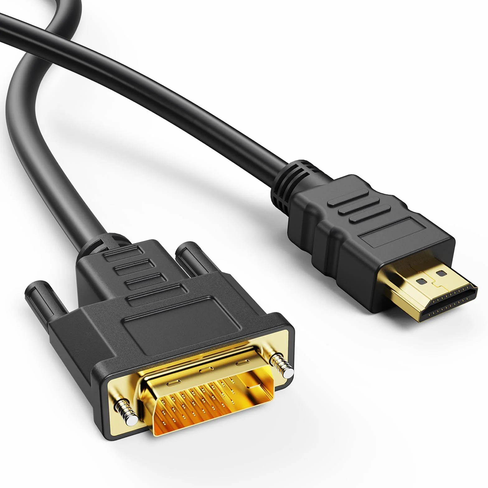 Kabel adaptera HDMI na DVI 1 m, dwukierunkowy kabel do monitora DVI-D 24+1/HDMI, podłącz urządzenie HDMI do monitora DVI lub odwrotnie, Full HD/1080P