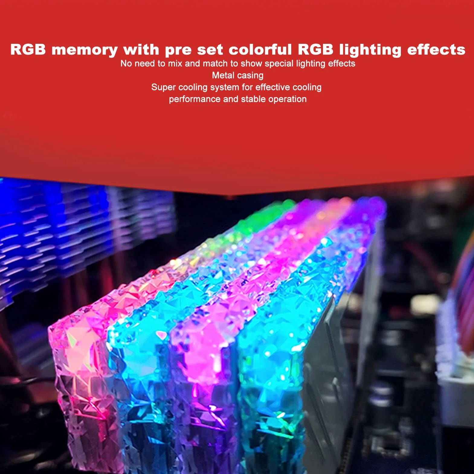 DDR4 3600MHz RAM 28800 PARTWADA 18-22-22-42 CL 1,35V RGB Pamięć na Komputery Stacjonarne z wtyczką i Odtwarzaniem łatwej Instalacji Rozpraszania Ogrzewania Obudowy Metalowej (8GB)