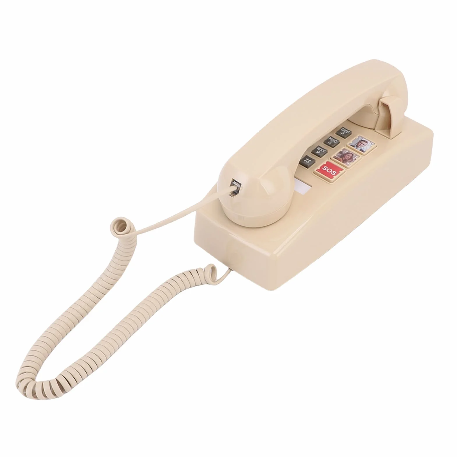 Telefon ścienny, Telefon Stacjonarny z regulacją Głośności Retro z Jednym Kliknięciem Wybieranie Rodzinne w Domu Szkoła Biuro Kuchnia Łatwa Obsługa Nie Wymaga ładowania Wskaźnik Stanu