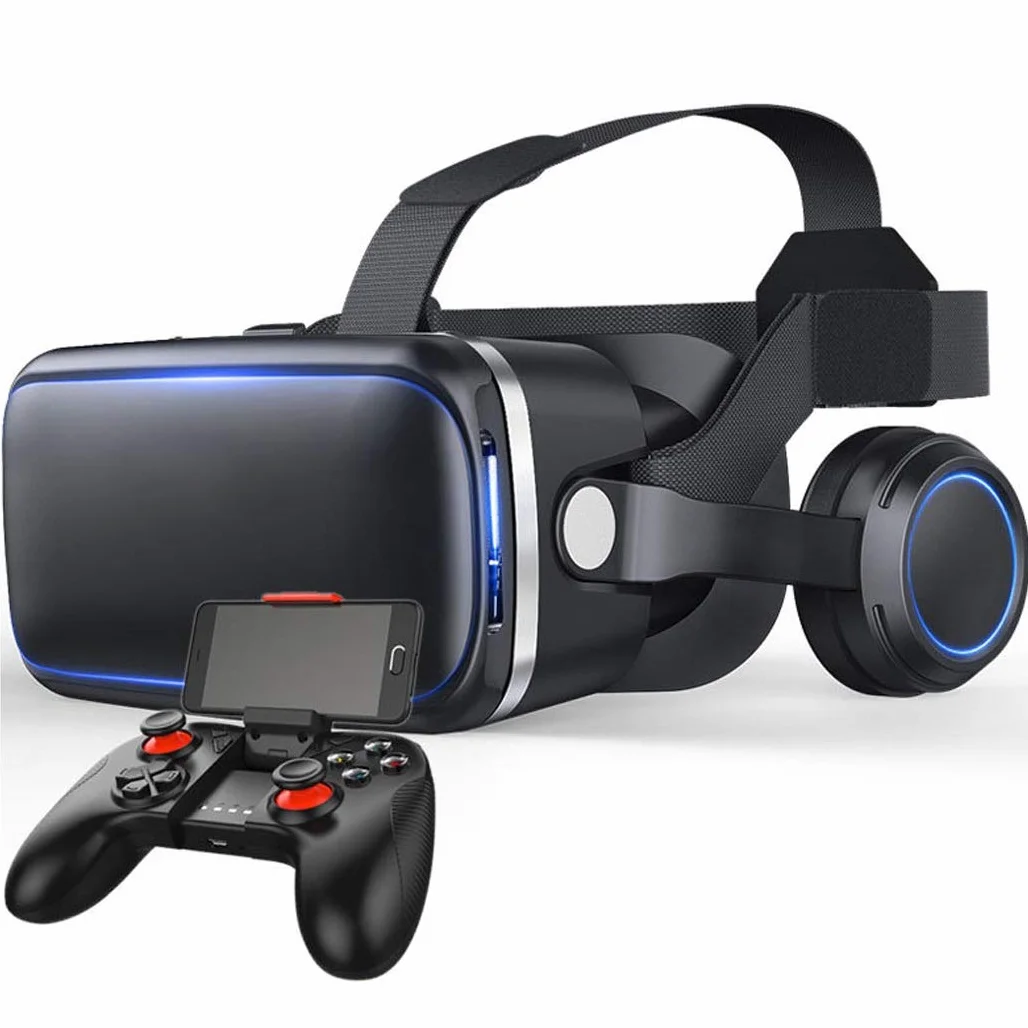 Zestaw słuchawkowy rzeczywistości wirtualnej, okulary 3D VR z kontrolerem, do smartfonów 4,7 "-6,0", odpowiedni do gier 3D i prezentów wideo dla dzieci i dorosłych