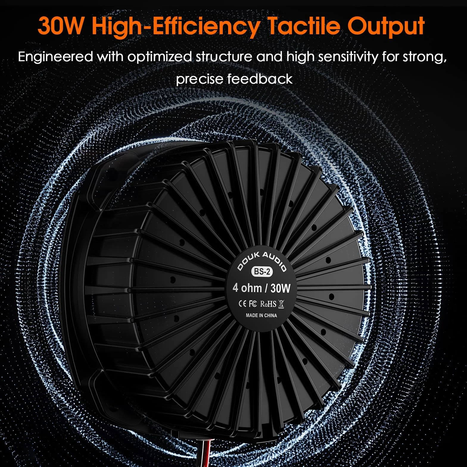 Douk Audio BS-2 Bass Shaker Przetwornik taktyczny | Głośnik niskotonowy subwoofer, kino domowe, samochód audio, wrażenia wibracyjne w fotelu gamingowym