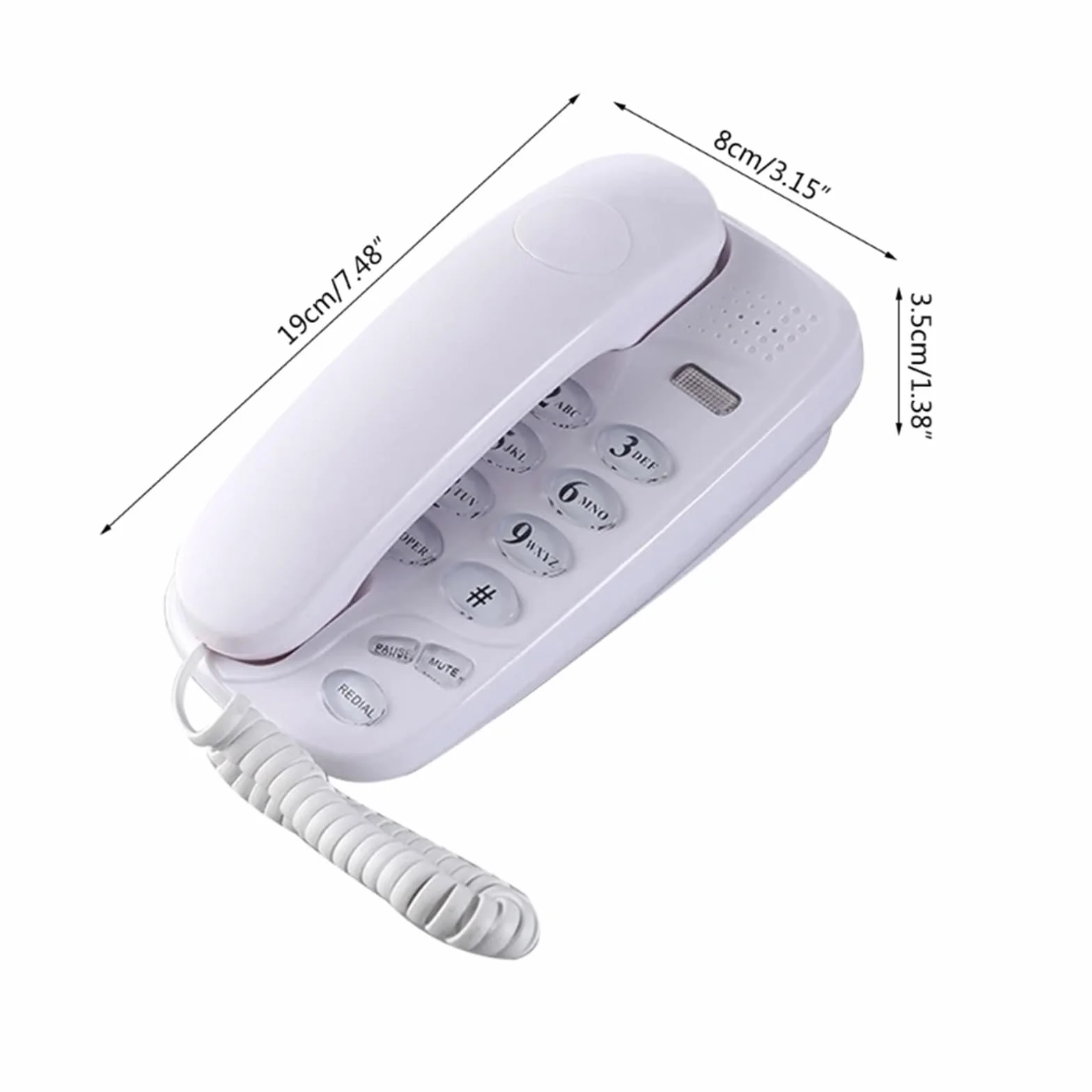 Telefon stacjonarny z funkcją wyciszania i sygnalizacją ponownego wybierania numeru. Łatwy w instalacji. Inteligentny telefon domowy z funkcją dzwonienia.(Silver)