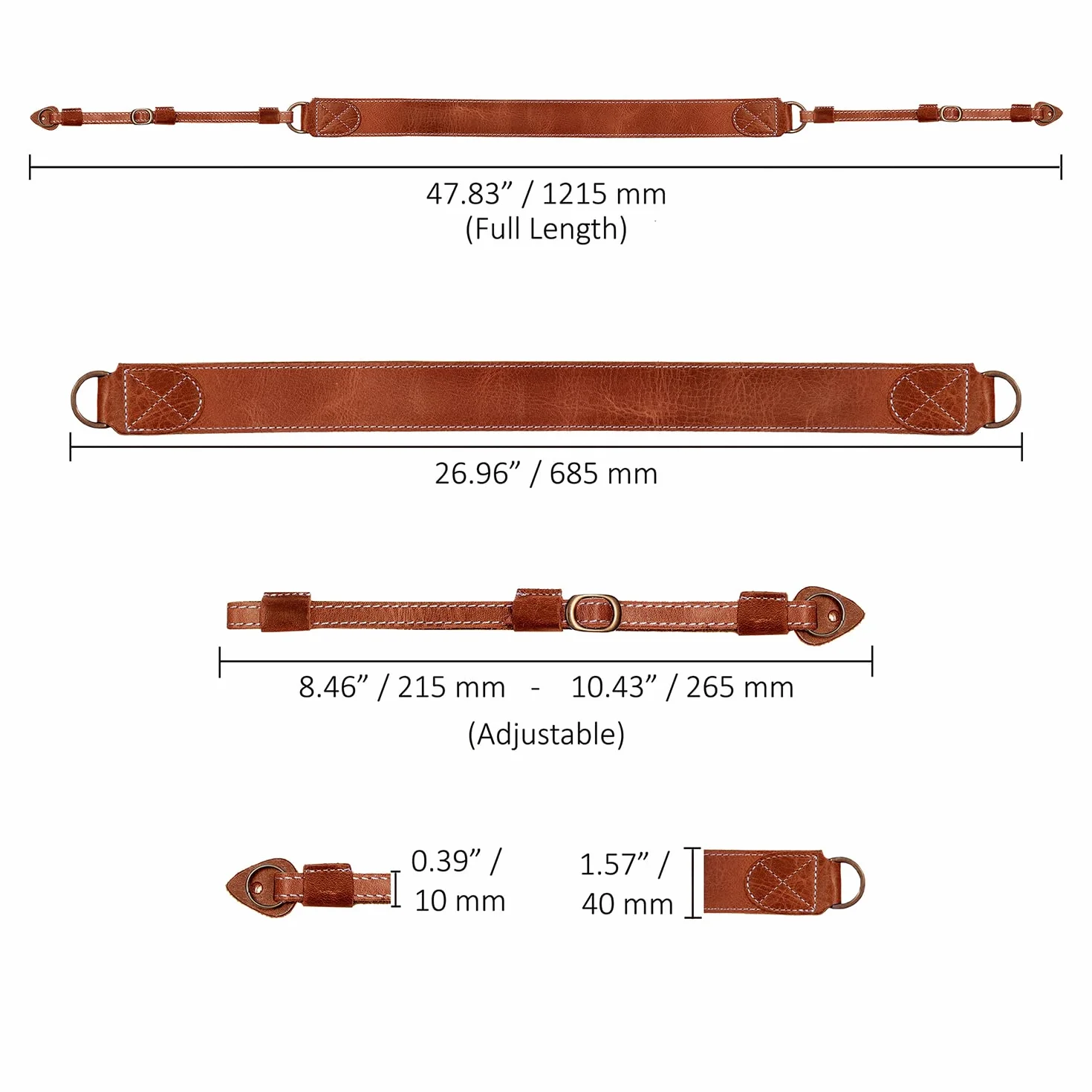 Megagear Pasek do Aparatu, Brązowy, 114 cm