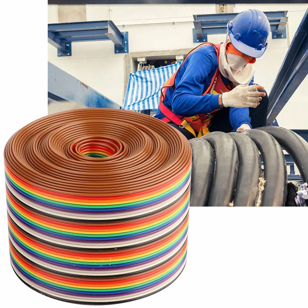 Kolorowy kabel taśmowy Rainbow 40P 1,27 mm Pitch 5,08 cm do złączy wtykowych 5 m