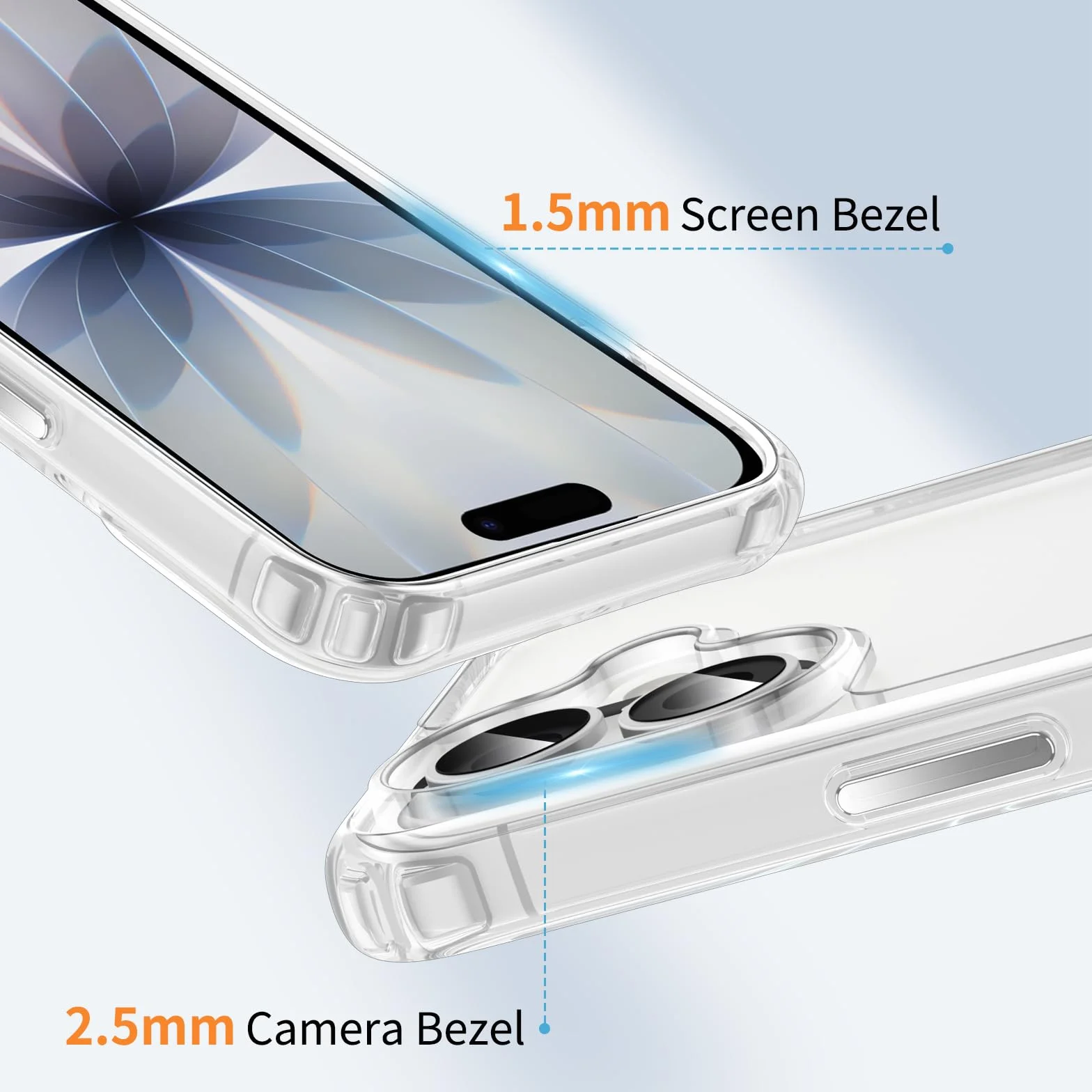 Etui na iPhone 17 ze smyczą przezroczyste TPU silikonowe zderzak ochronny regulowany naszyjnik