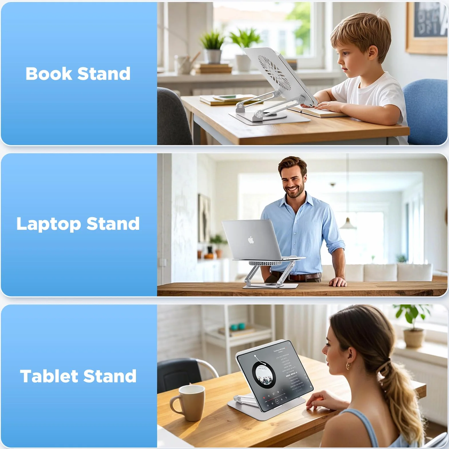 ICARE Stojak na Laptopa z Magnetyczną Chłodnicą do Laptopa RGB, Obracany o 360°, Nośność 10 kg i Cichy 18 dB, Uchwyt do Laptopów i Tabletów do 16"