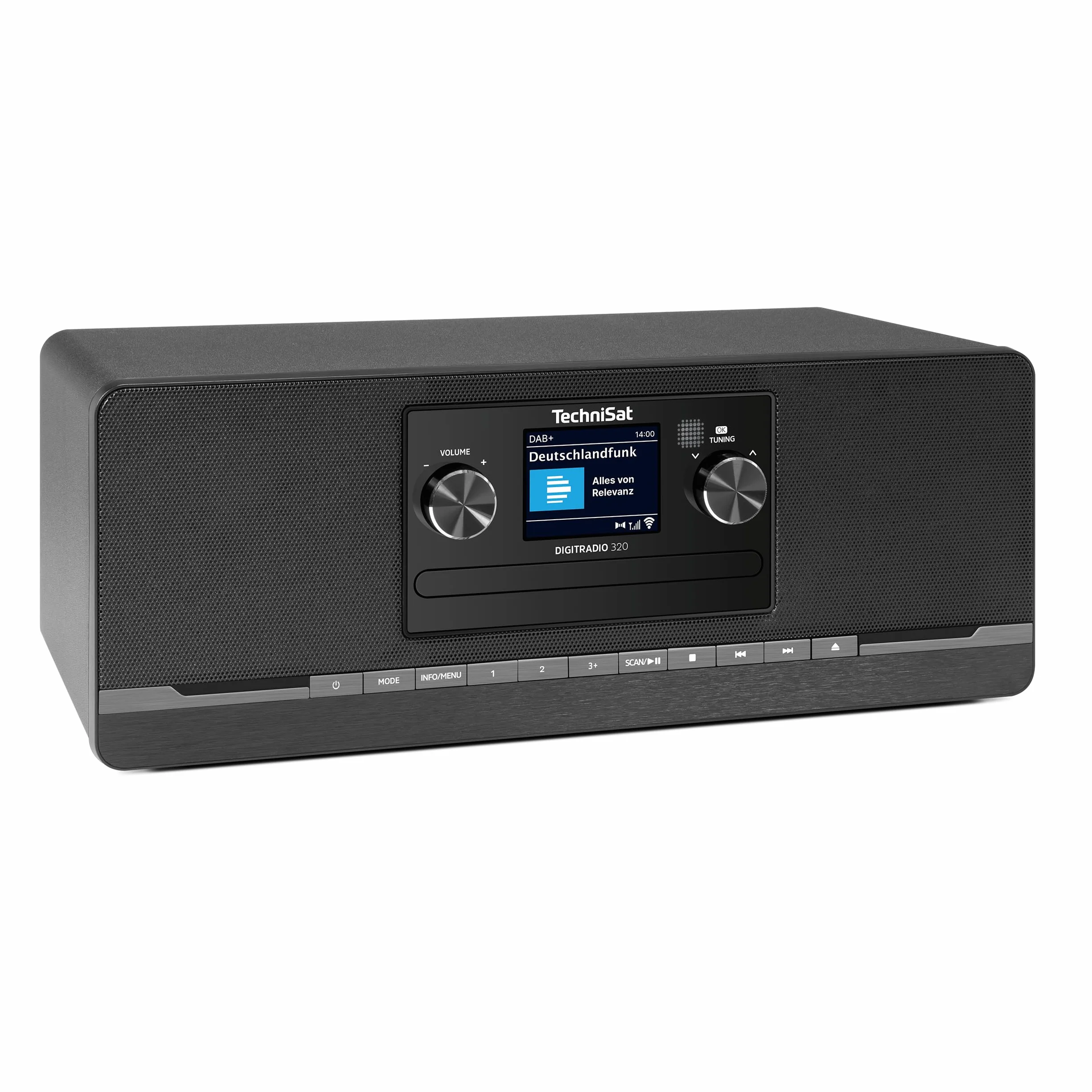 TechniSat DIGITRADIO 320 – Cyfrowe radio stereo (kompaktowy system z DAB+ i FM, odtwarzacz CD, Bluetooth, USB, 2×5 W RMS, kolorowy wyświetlacz TFT, pamięć ulubionych, budzik, timer snu, pilot)